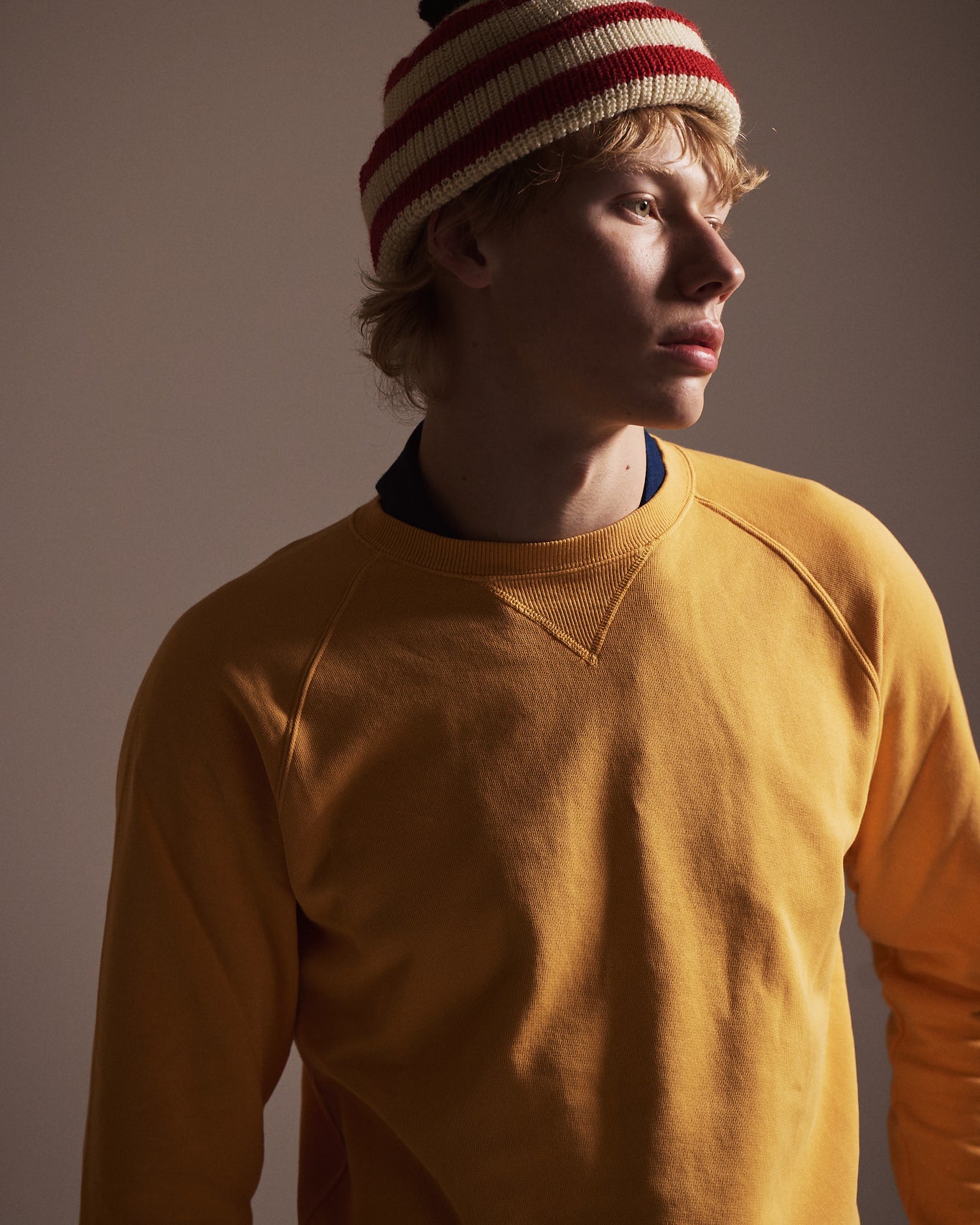 Harvard Felpa Girocollo in Jersey Felpato con taglio Raglan