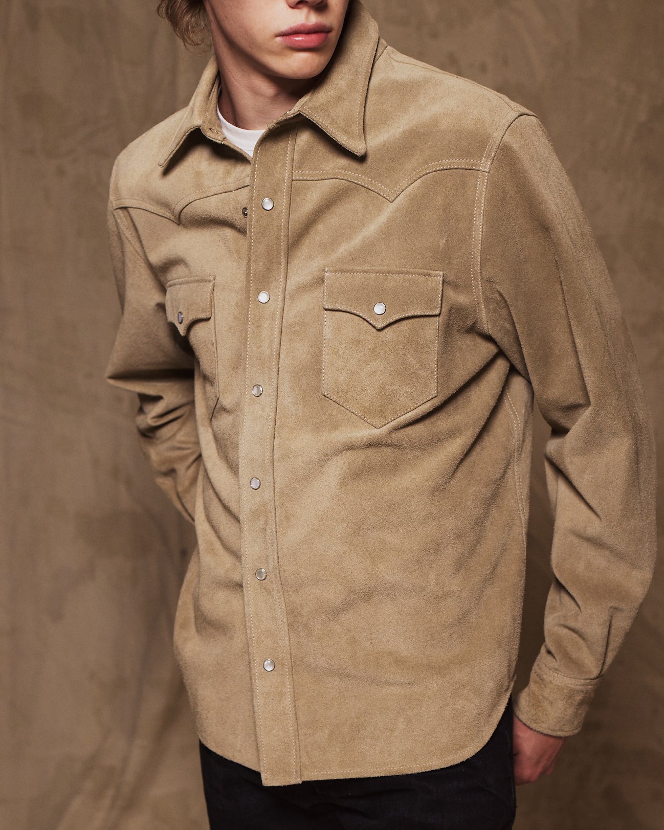 Ranch Texan Shirt in Suede Leather