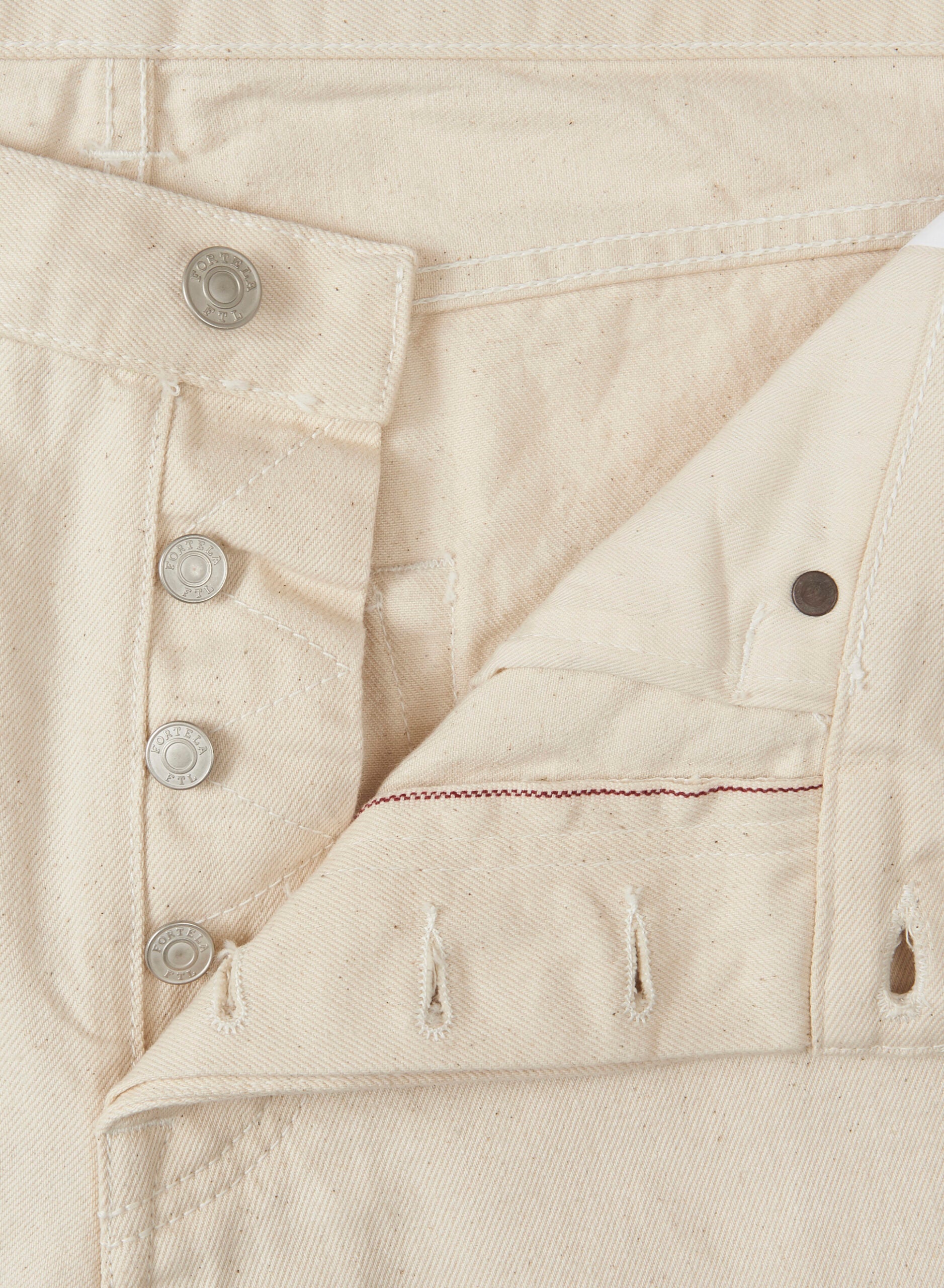 965 John Japan Denim Cimosato 5 Tasche Regular Fit Ecru'