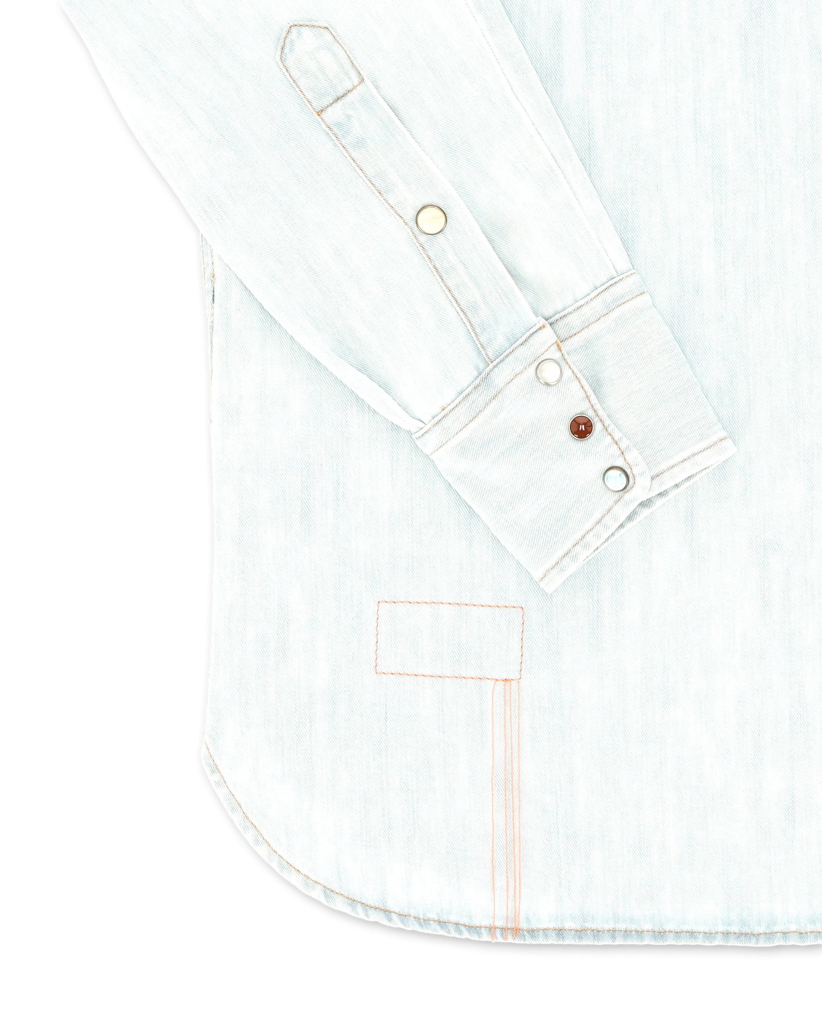 Ntex Camicia Texana In Denim Bleach Wash