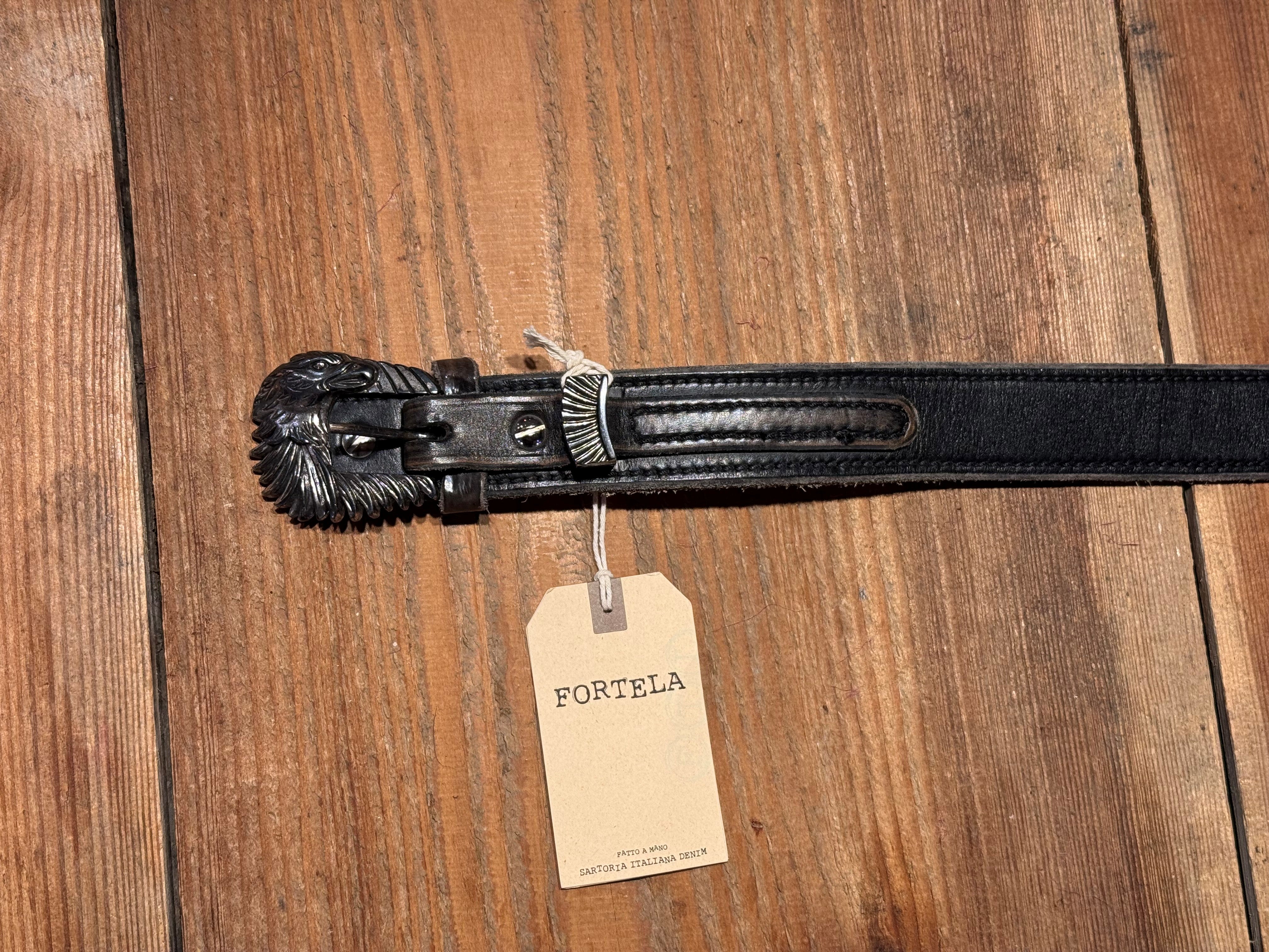 Cintura in Cuoio con Fibbia "Western"