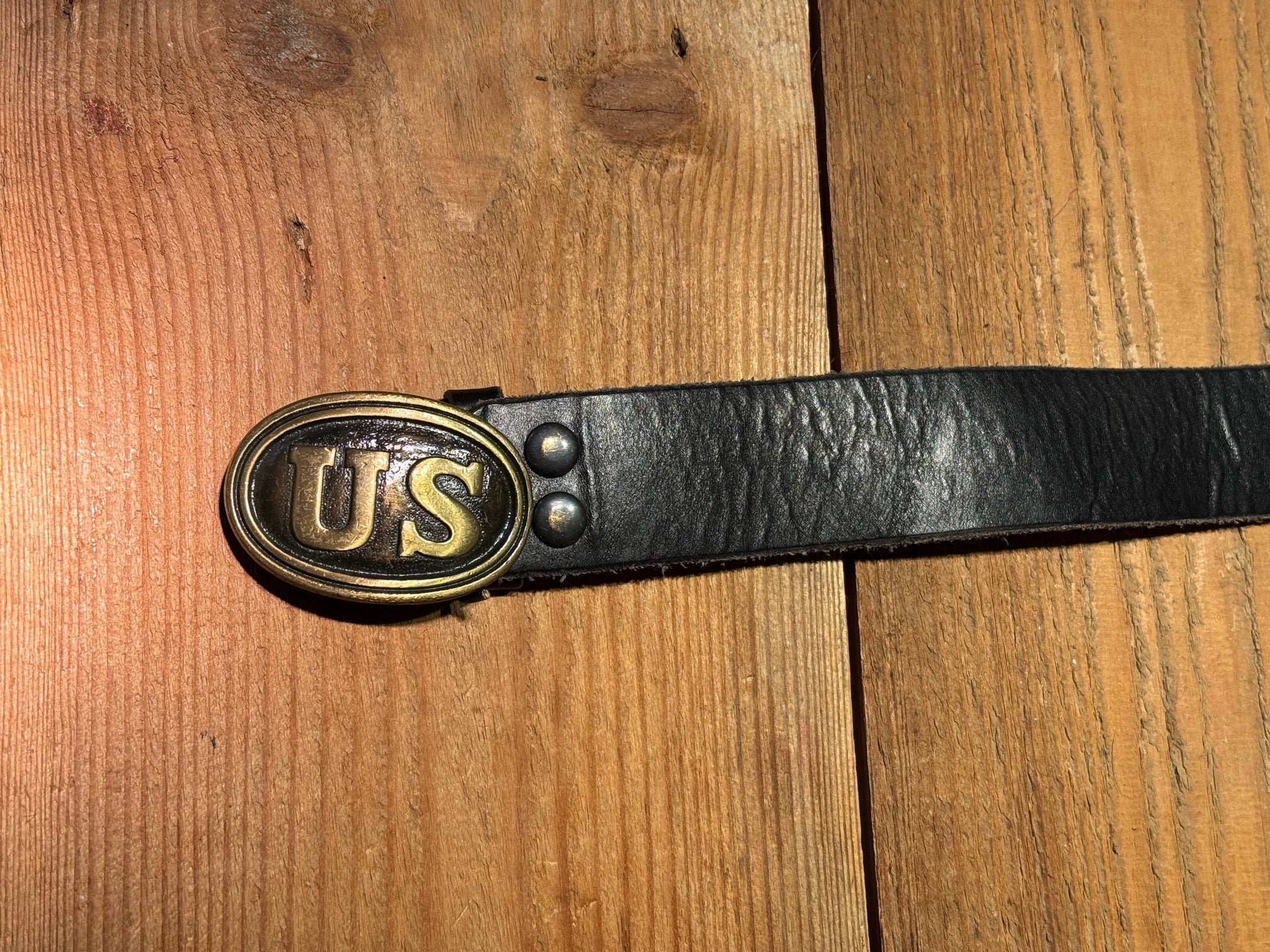 Cintura in Cuoio con Fibbia "U.S"