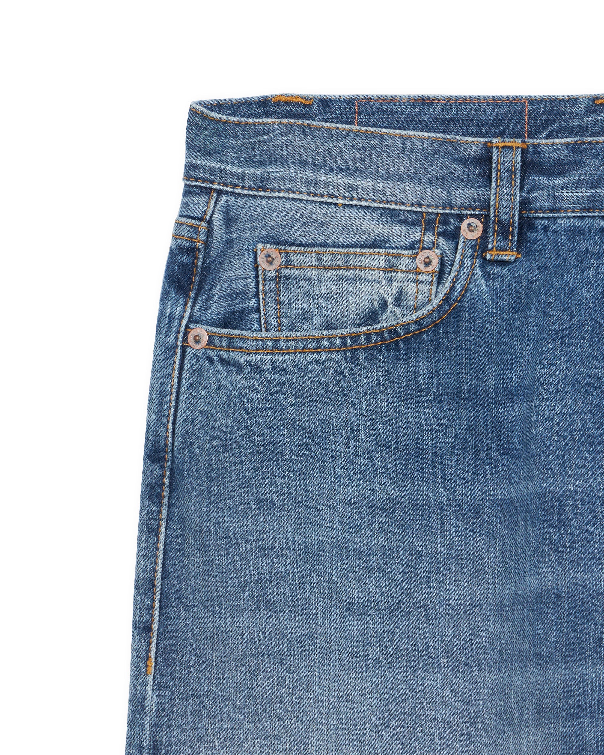 911 Superjohn Japan Denim Cimosato 5 Tasche a Vita Alta Stone Wash