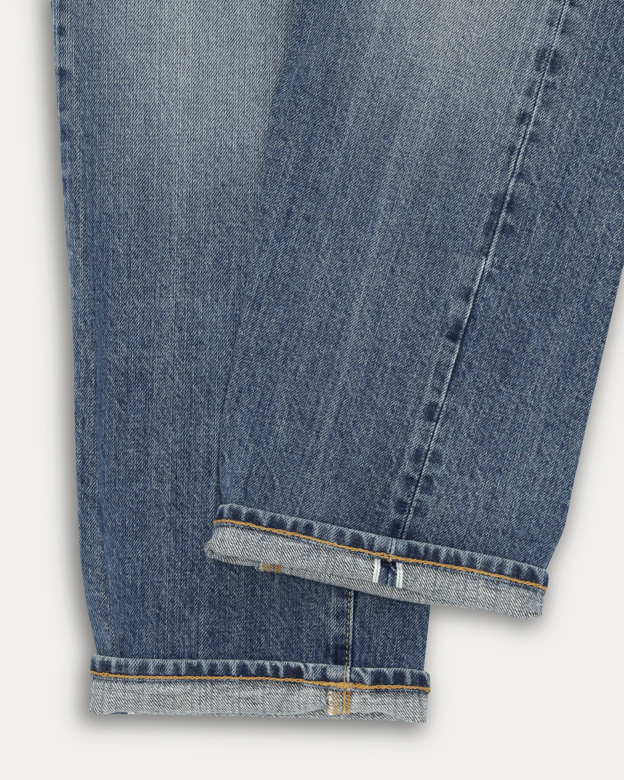 911 Superjohn Japan Denim Cimosato 5 Tasche a Vita Alta Stone Wash - L33''