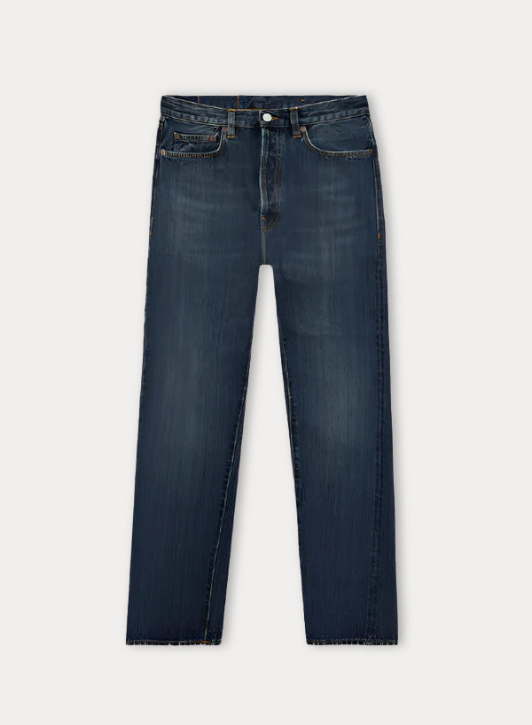 911 Superjohn Japan Denim Cimosato 5 Tasche a Vita Alta Stone Wash