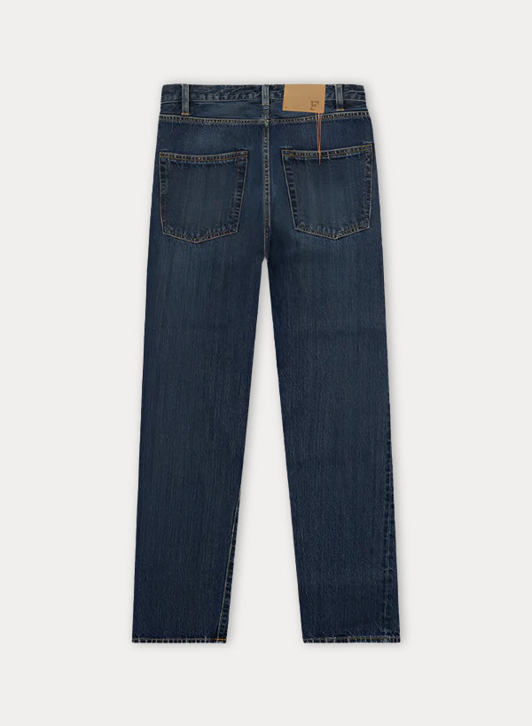 911 Superjohn Japan Denim Cimosato 5 Tasche a Vita Alta Stone Wash