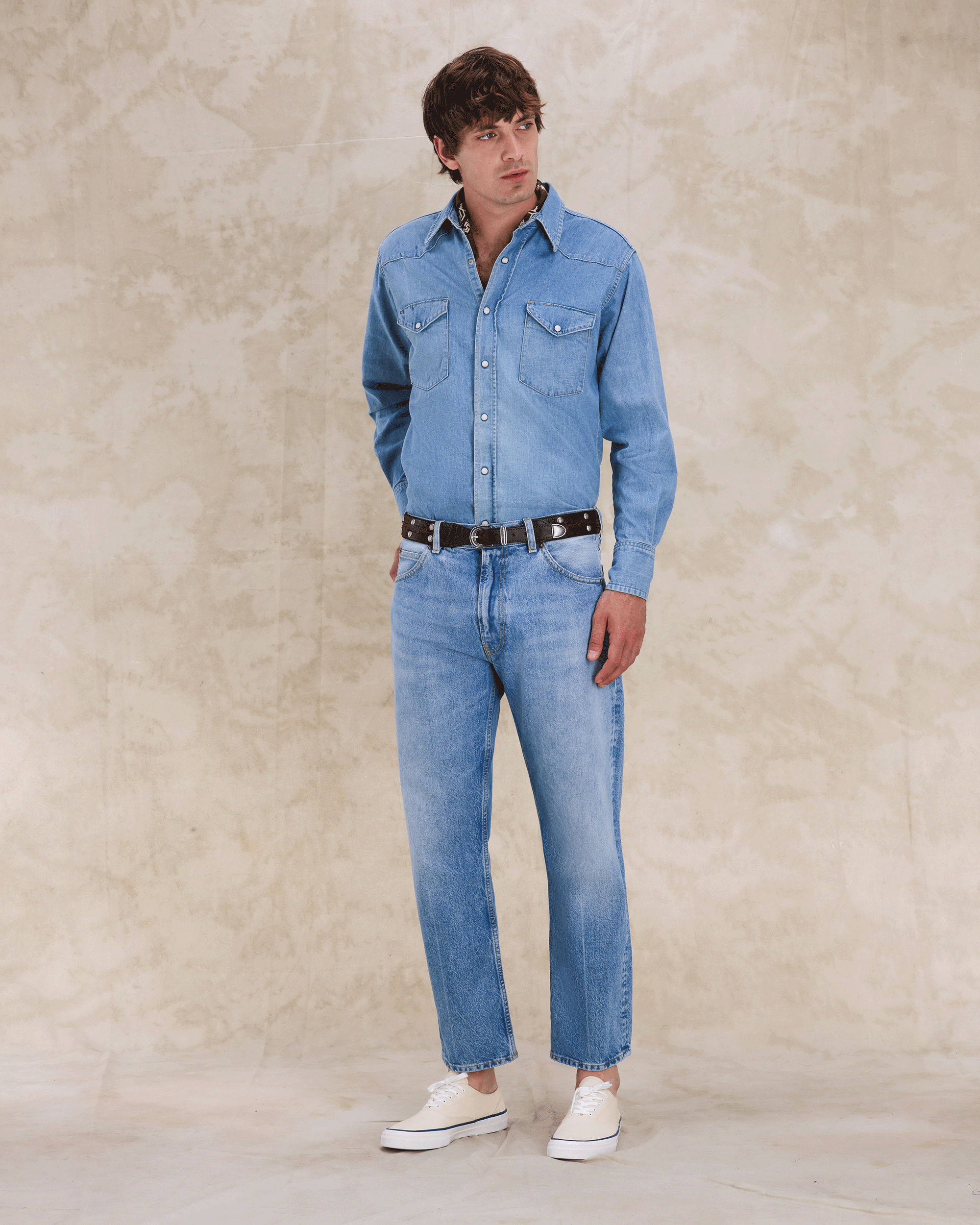 944 Jason Denim 5 Tasche A Vita Alta Bleach Wash