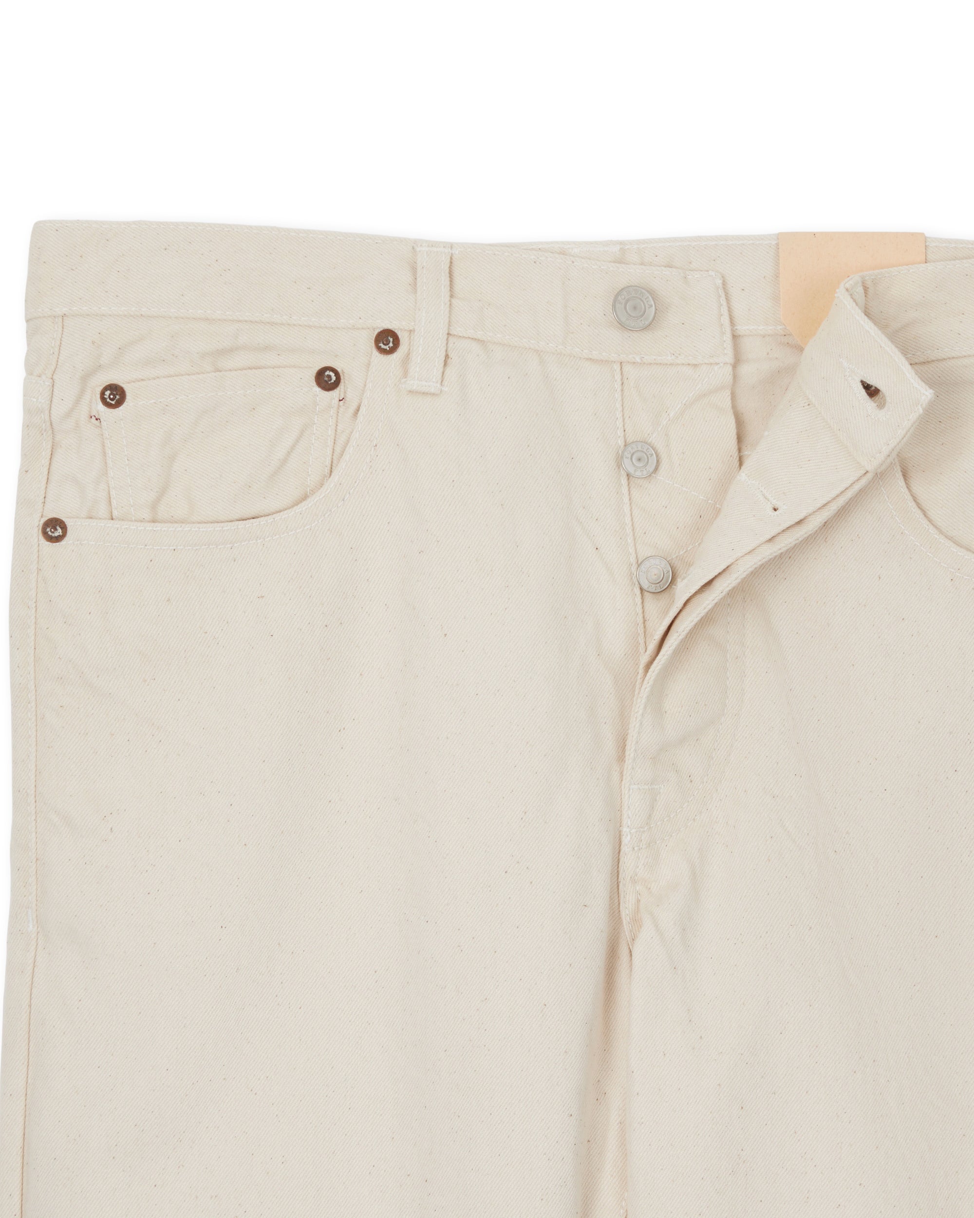 965 John Japan Denim Cimosato 5 Tasche Regular Fit Ecru'