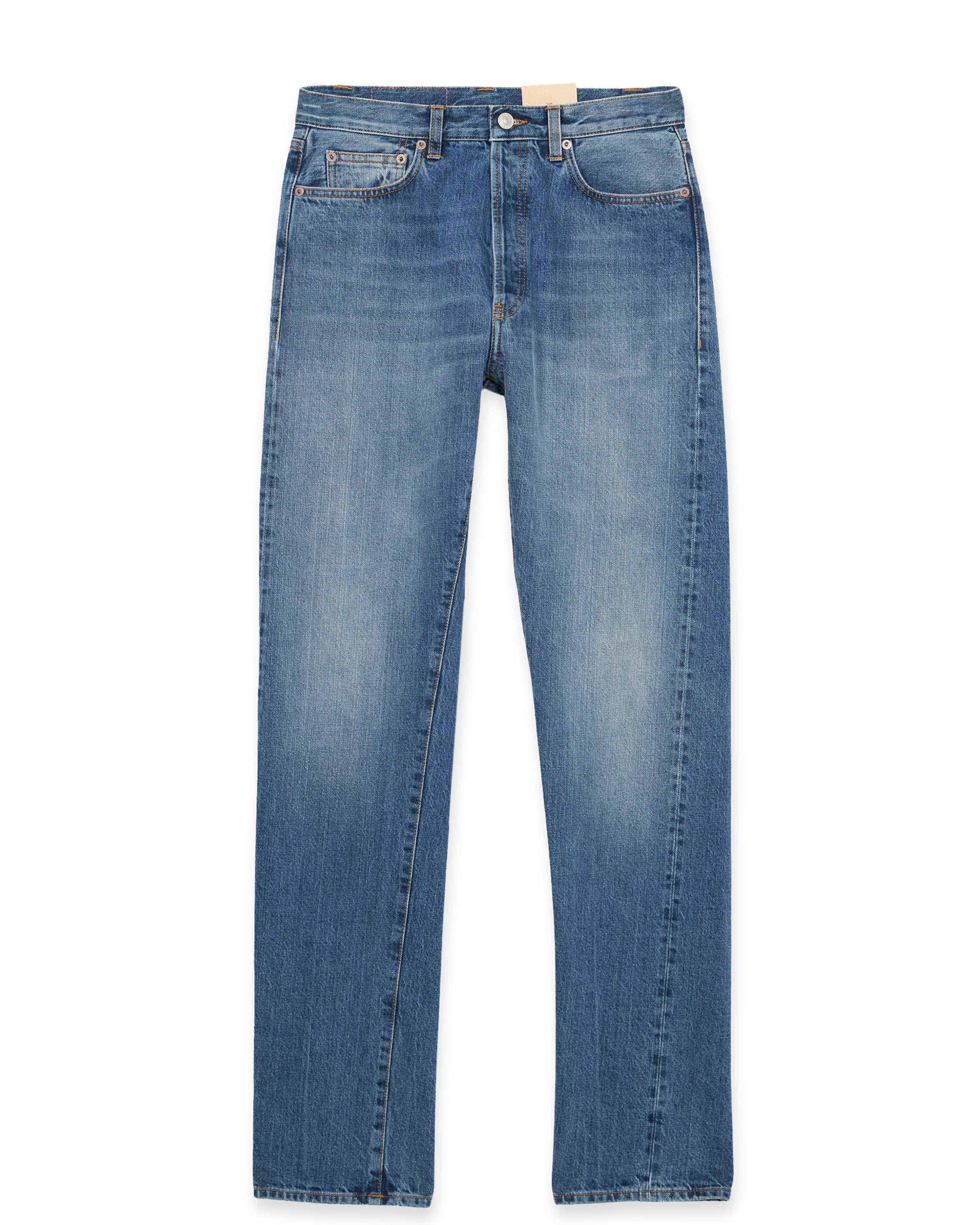 911 Superjohn Japan Denim Cimosato 5 Tasche a Vita Alta Stone Wash