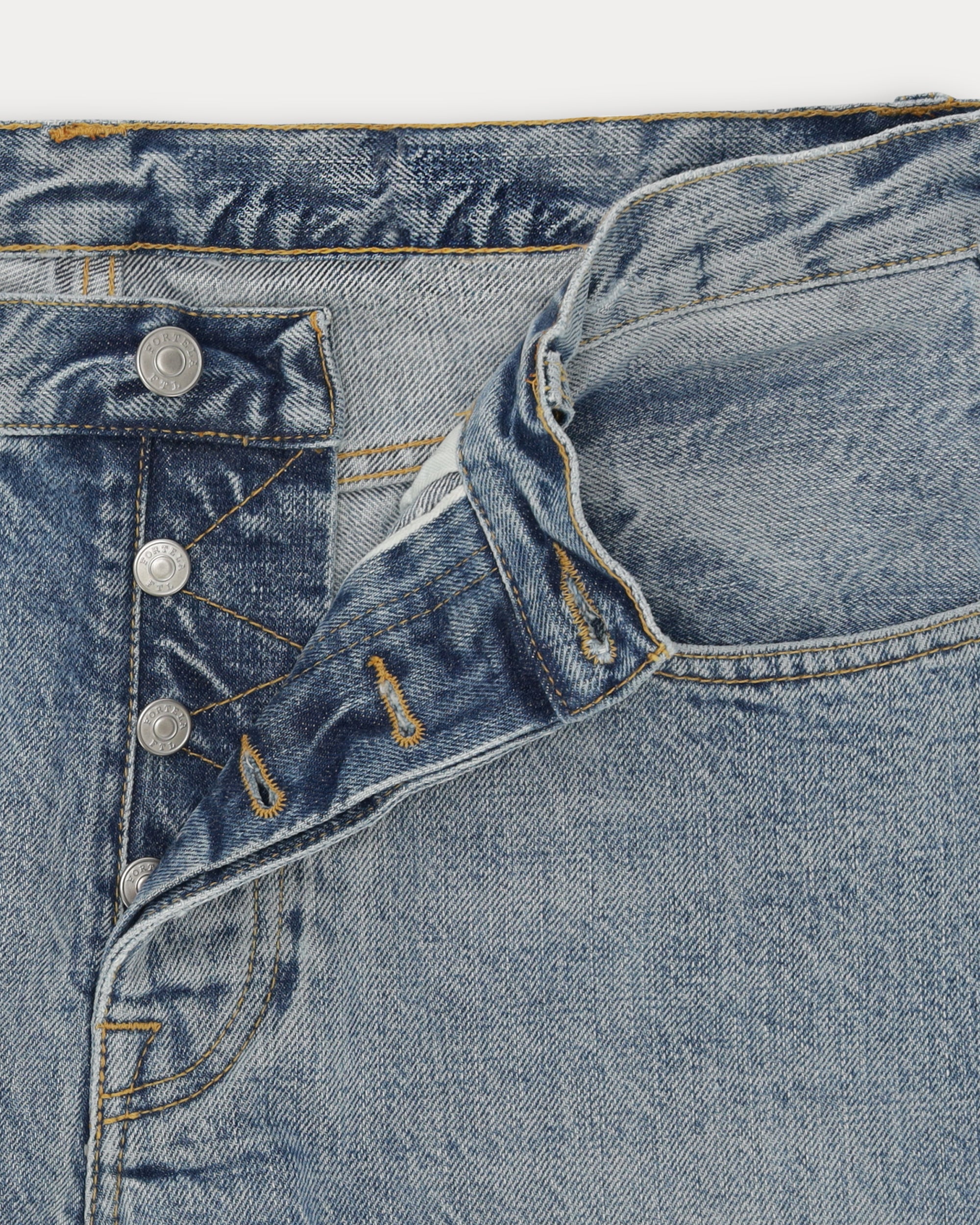 965 John Japan Denim Cimosato 5 Tasche Regular Fit Bleach Wash - L33''