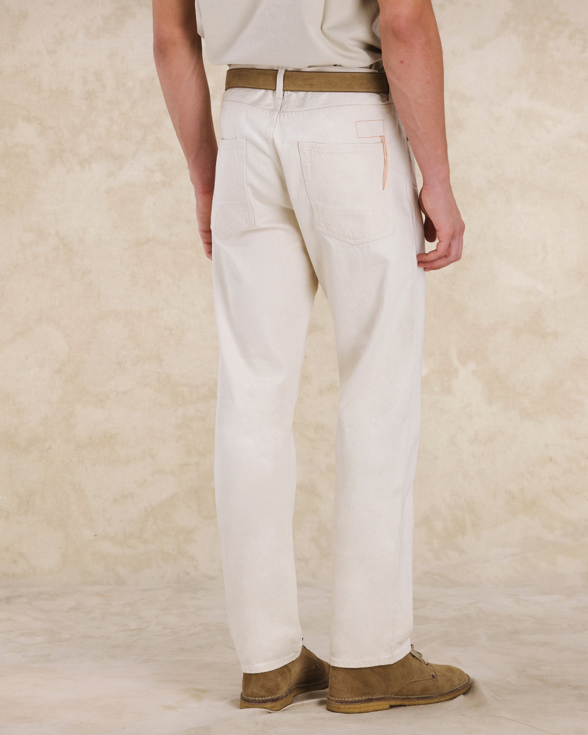 965 John Japan Denim Cimosato 5 Tasche Regular Fit Ecru'