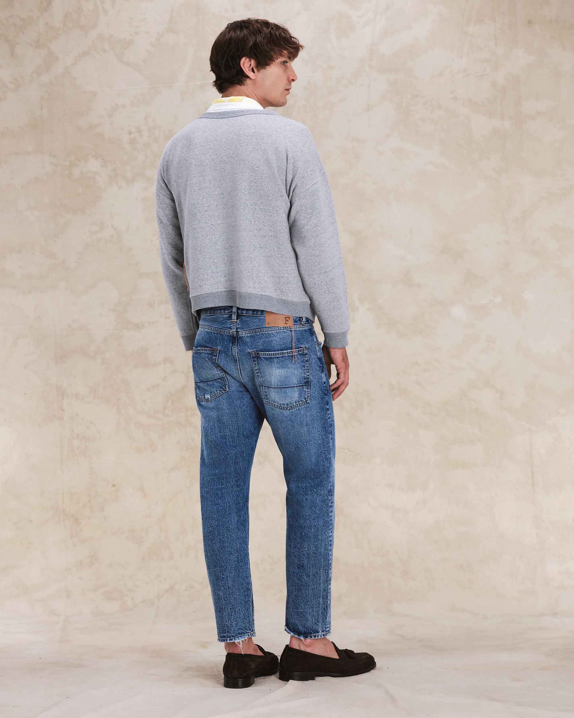 965 John Japan Denim Cimosato 5 Tasche Slim Fit Stone Wash - L33''