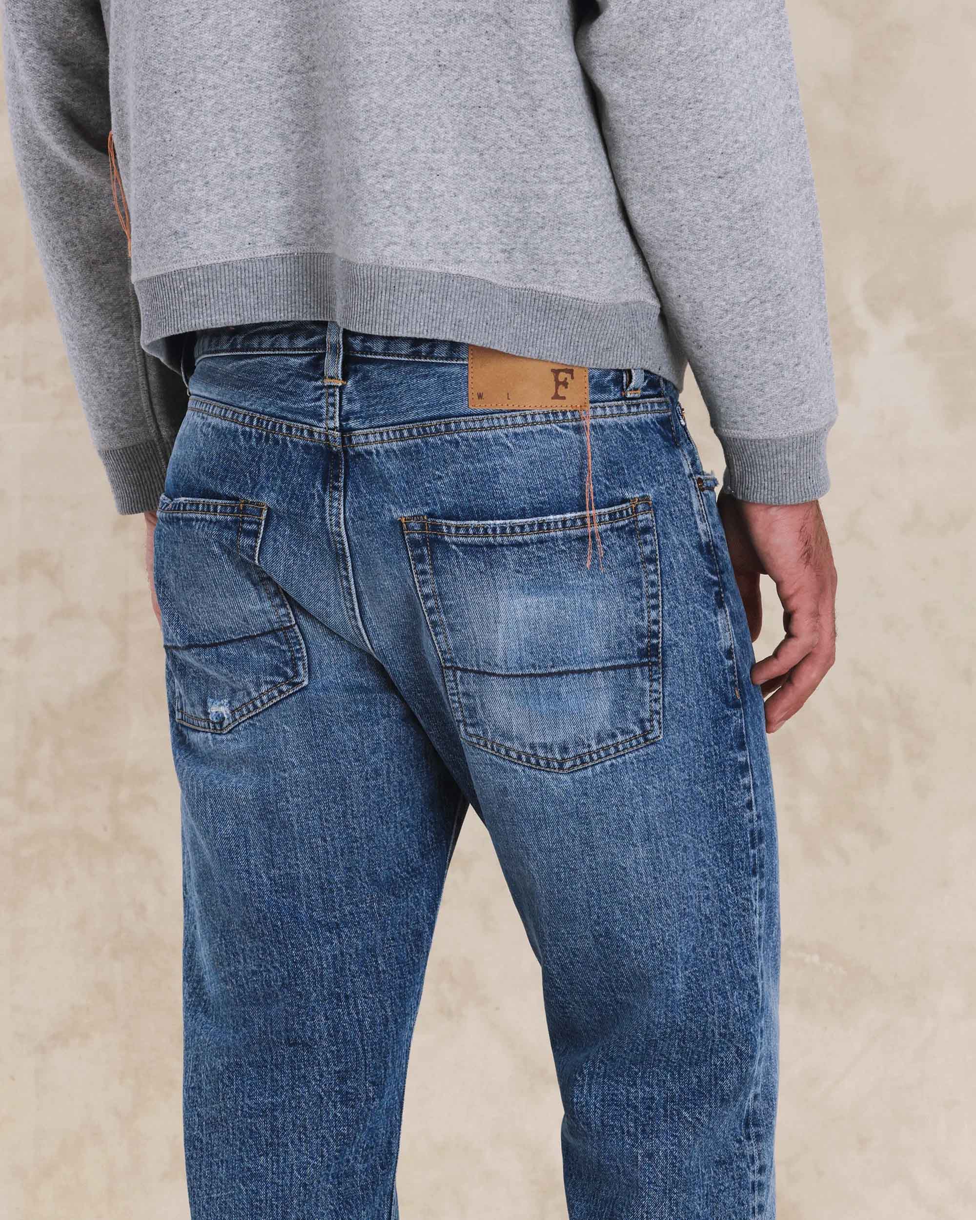 965 John Japan Denim Cimosato 5 Tasche Slim Fit Stone Wash - L33''