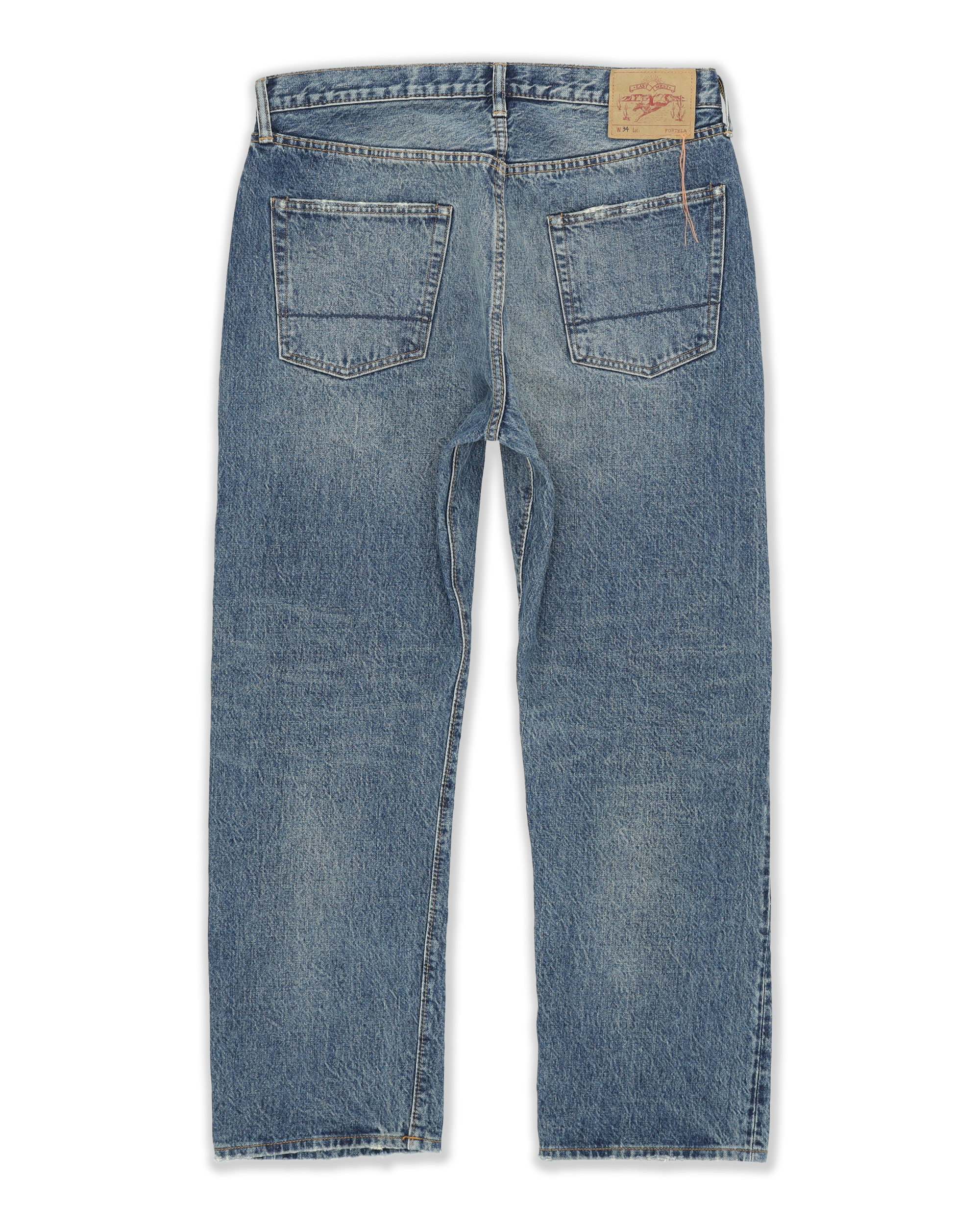 992 Johnny Denim Cimosato 5 Tasche a Vita Alta Custom Wash