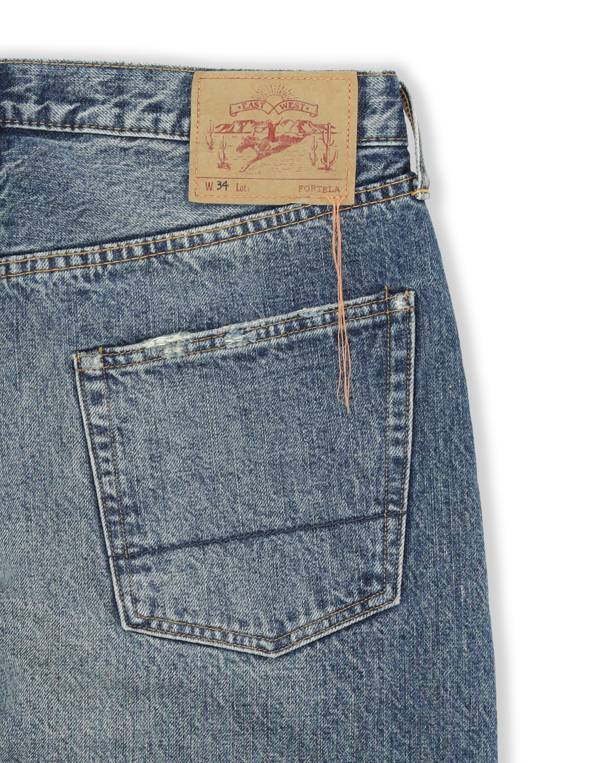 992 Johnny Denim Cimosato 5 Tasche a Vita Alta Custom Wash - L29''