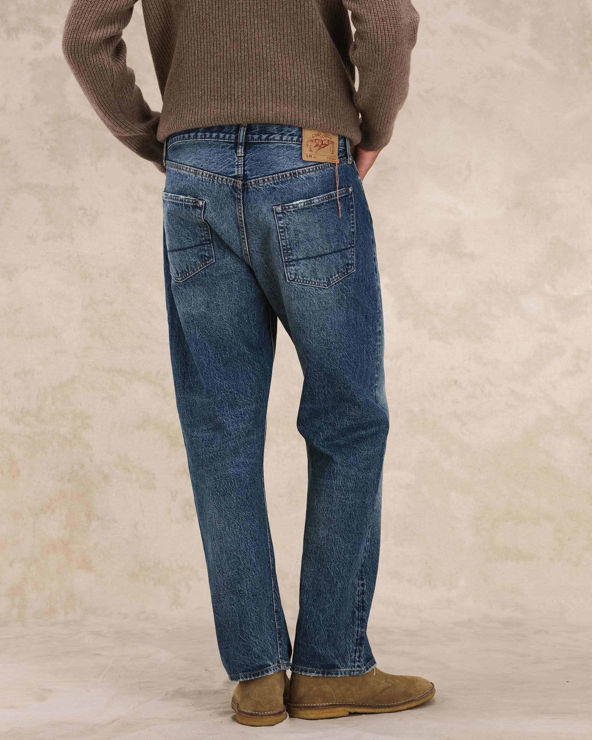 992 Johnny Denim Cimosato 5 Tasche a Vita Alta Custom Wash - L29''