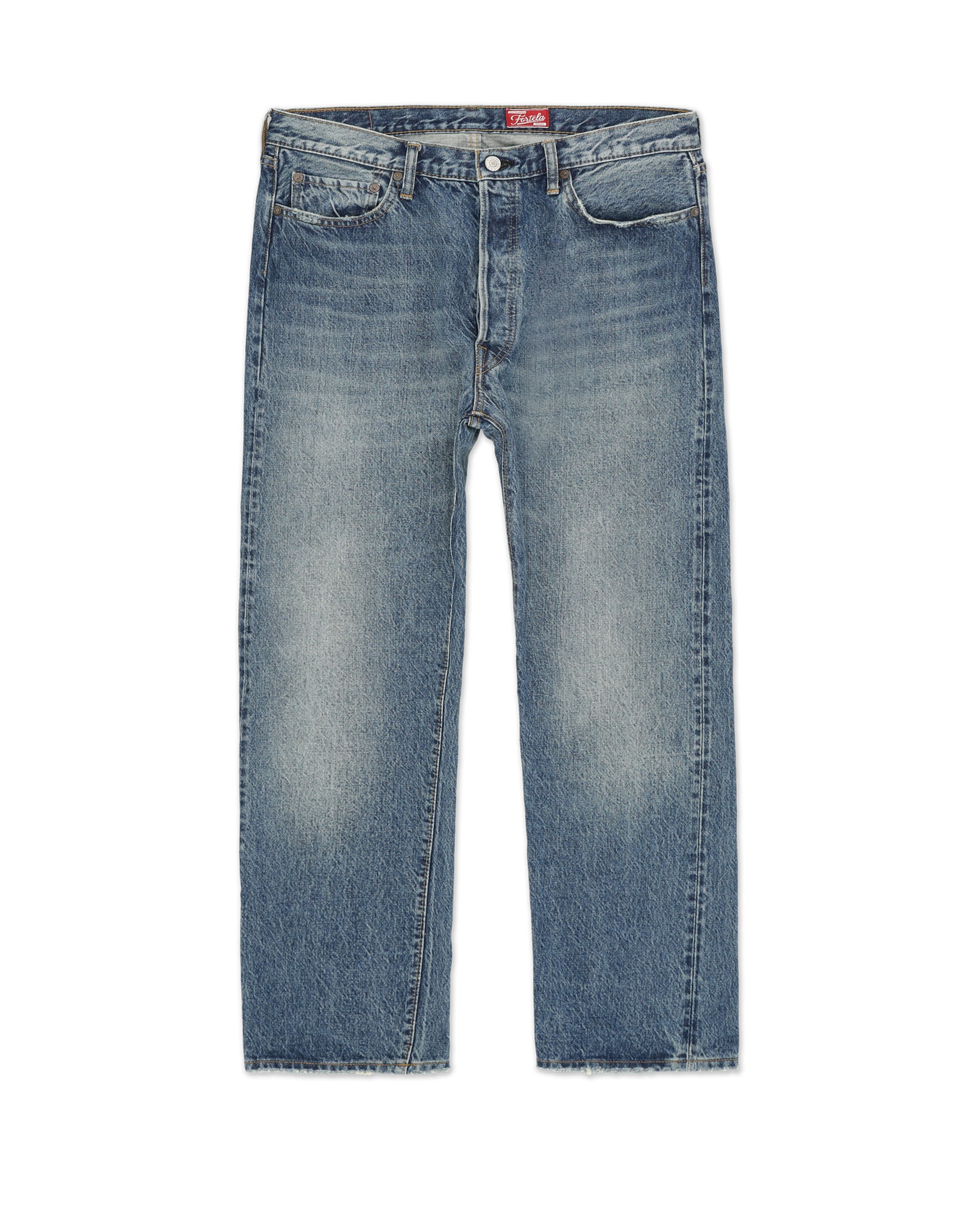 992 Johnny Denim Cimosato 5 Tasche a Vita Alta Custom Wash - L29''