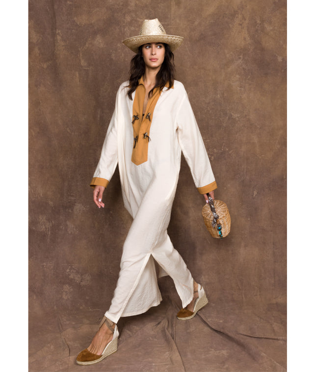 Adish Abito in Cotone Bi-Color