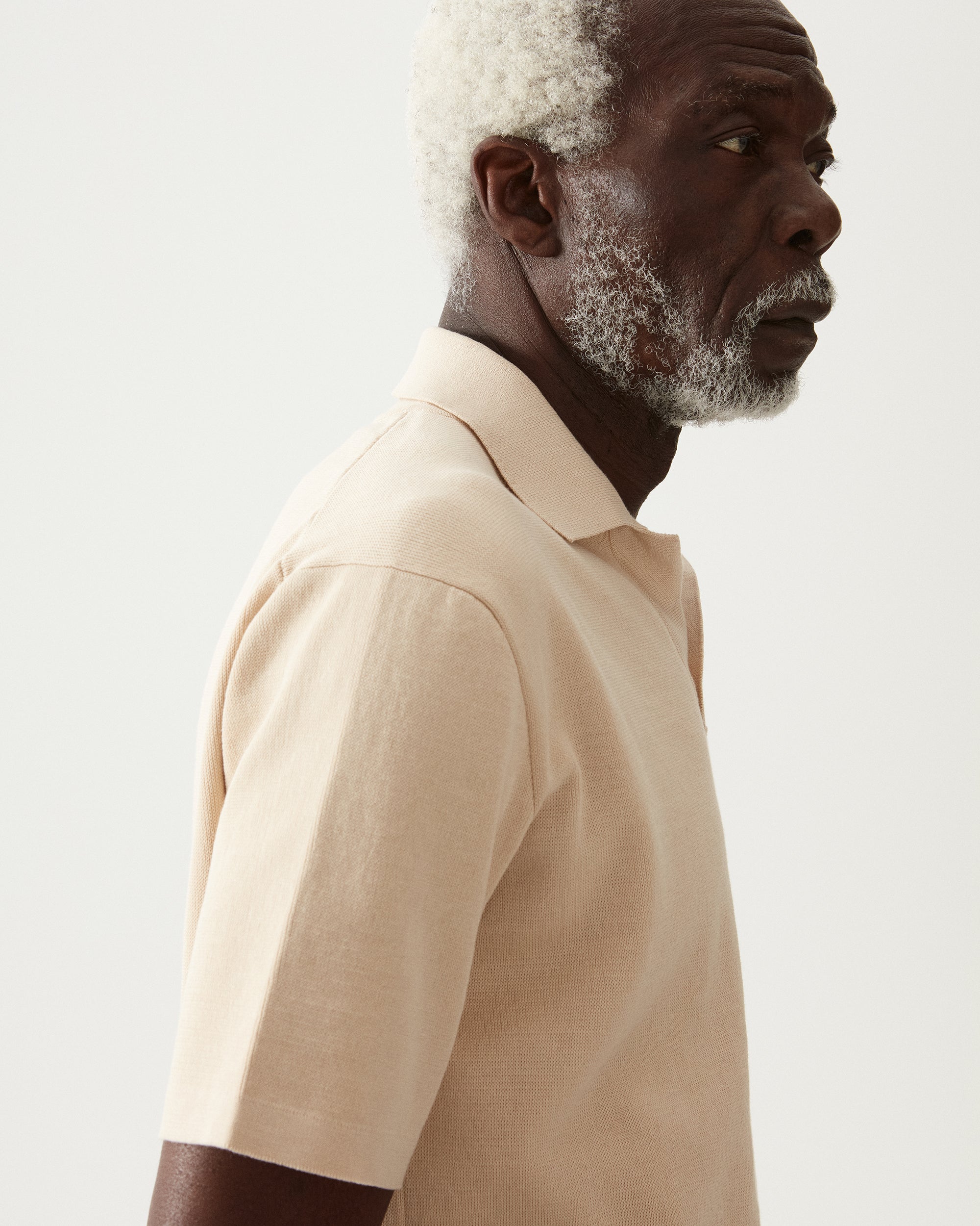 Adrien Cotton Knit V-Neck Polo