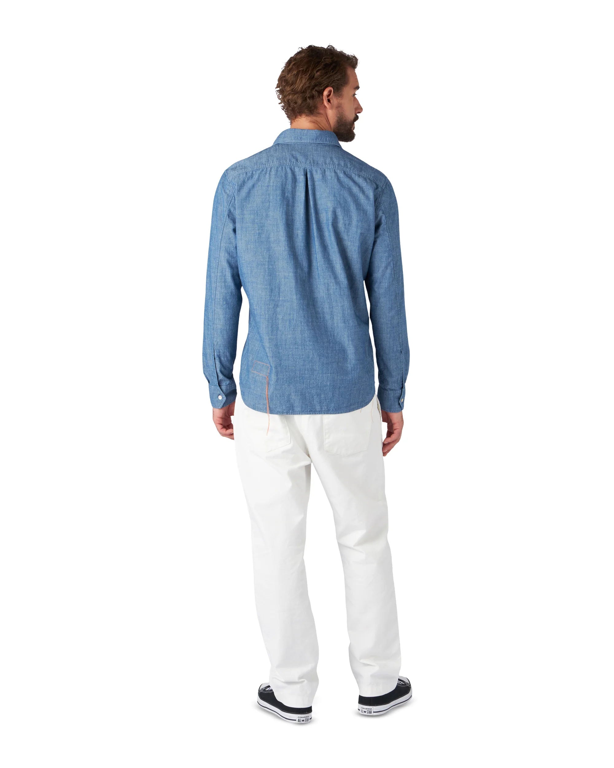 Amleto Camicia In Chambray Con Tasche A Toppa