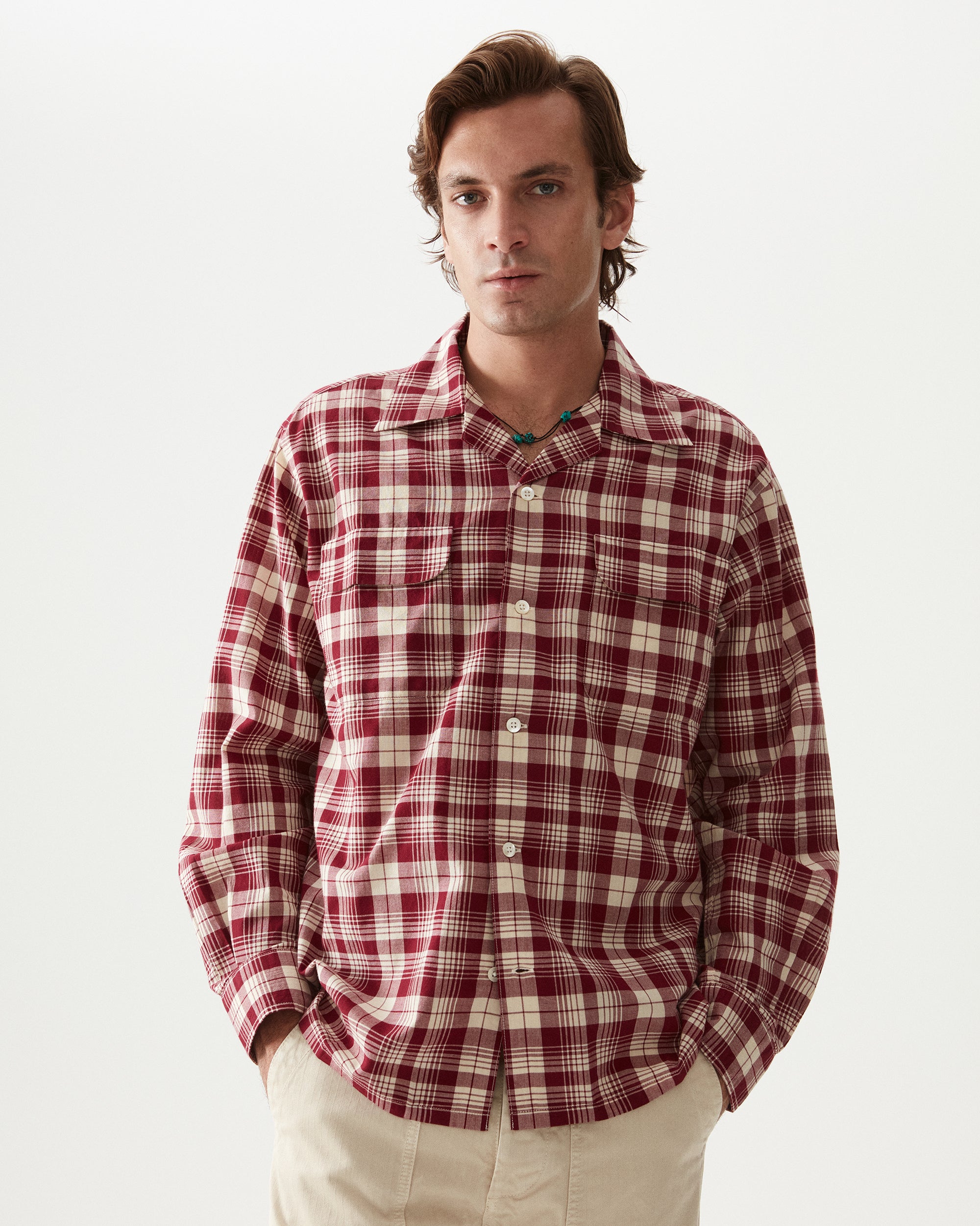 Baker Checkered Cotton Bowling Shirt