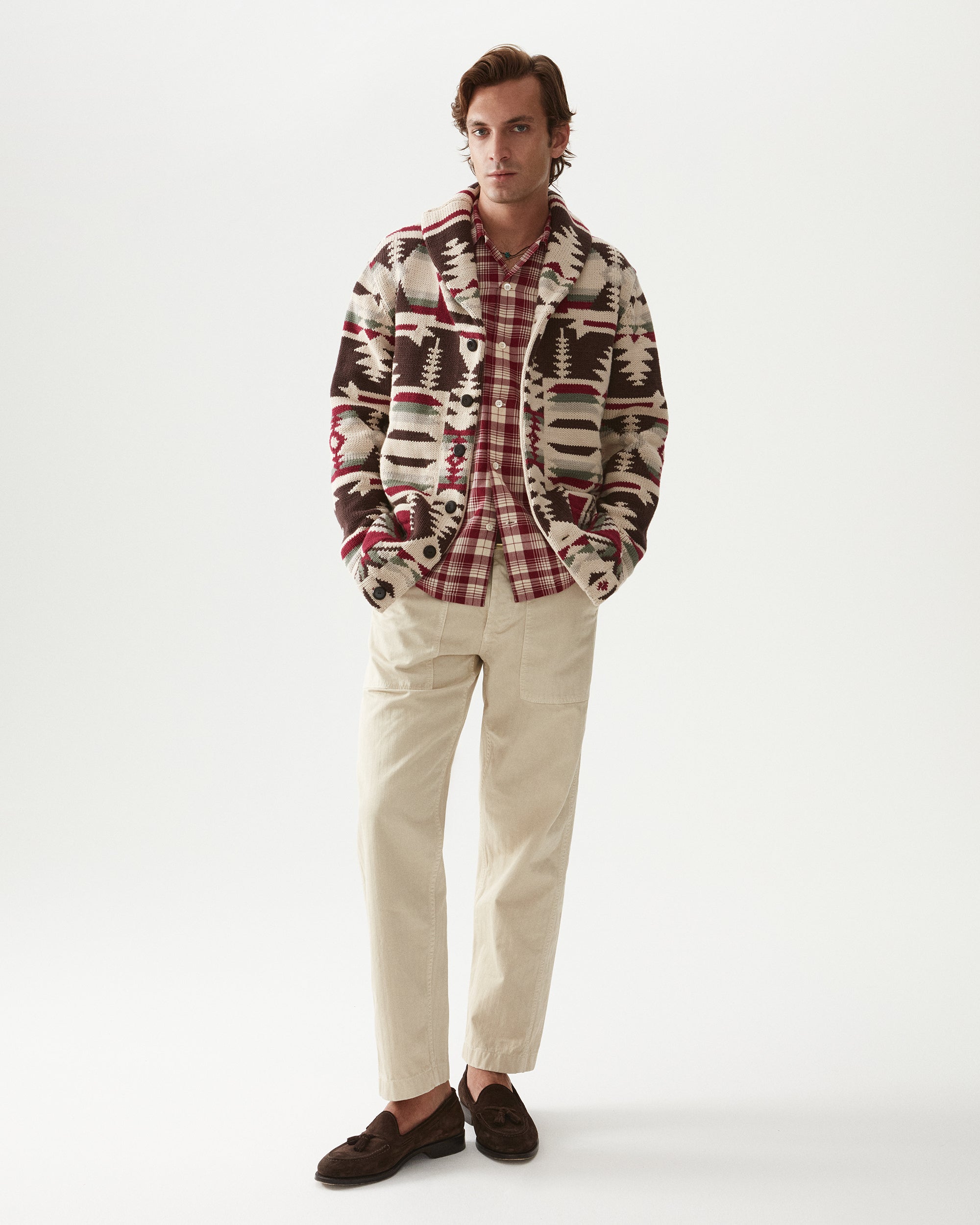 Baker Checkered Cotton Bowling Shirt