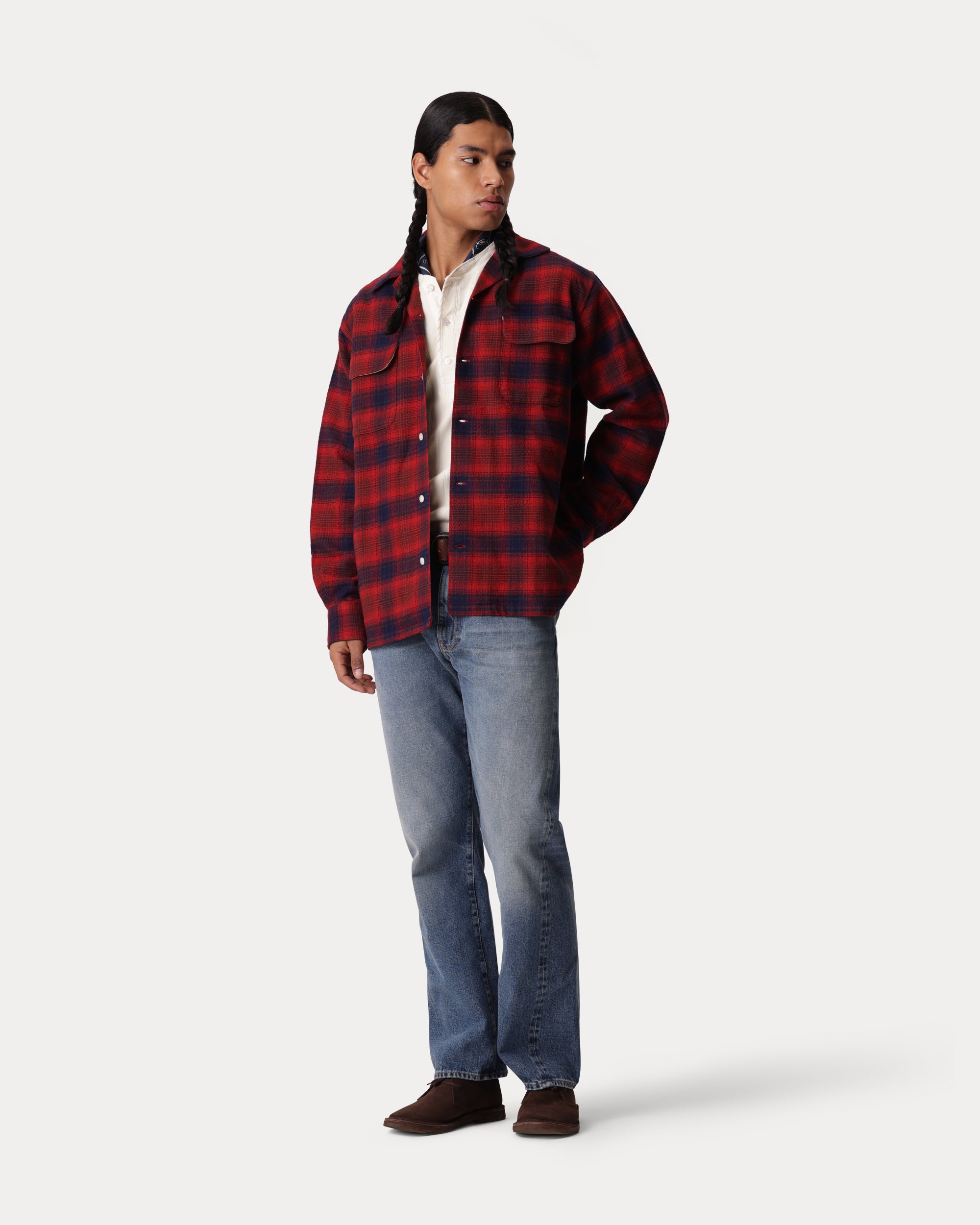 Baker Plaid Cotton Bowling Shirt