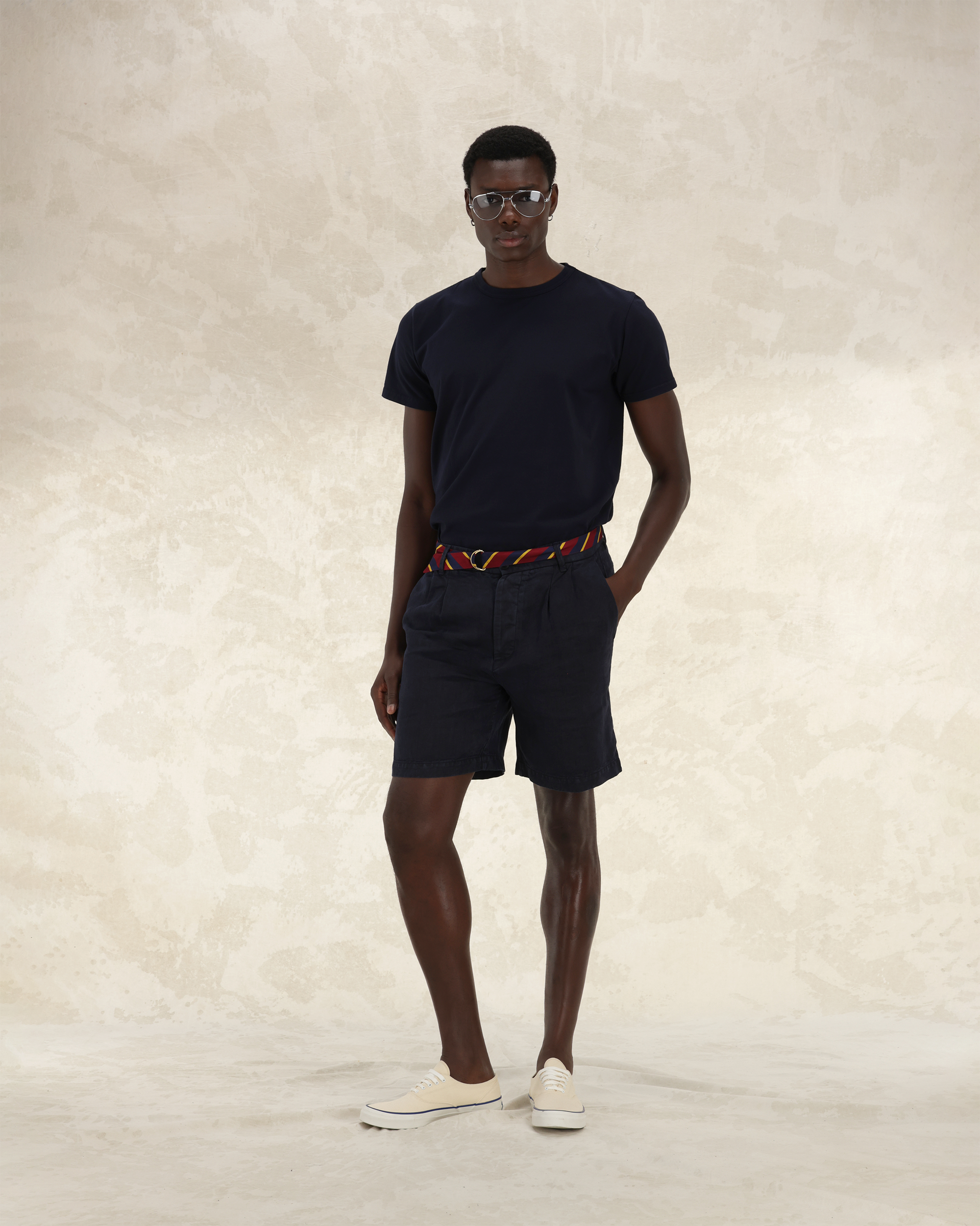 Beachshort Bermuda In Lino Con Pences