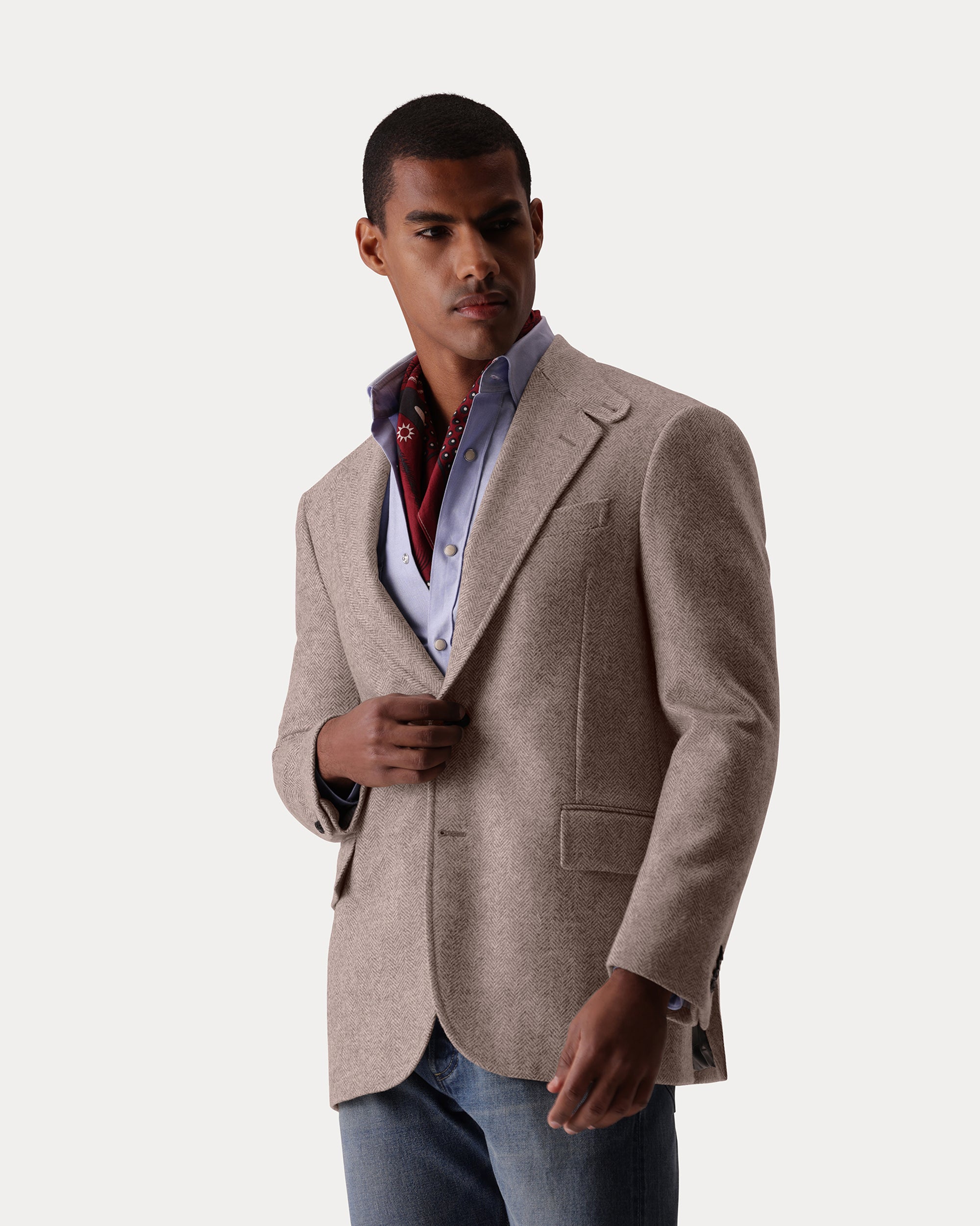 Bernardo Giacca Classica in Herringbone