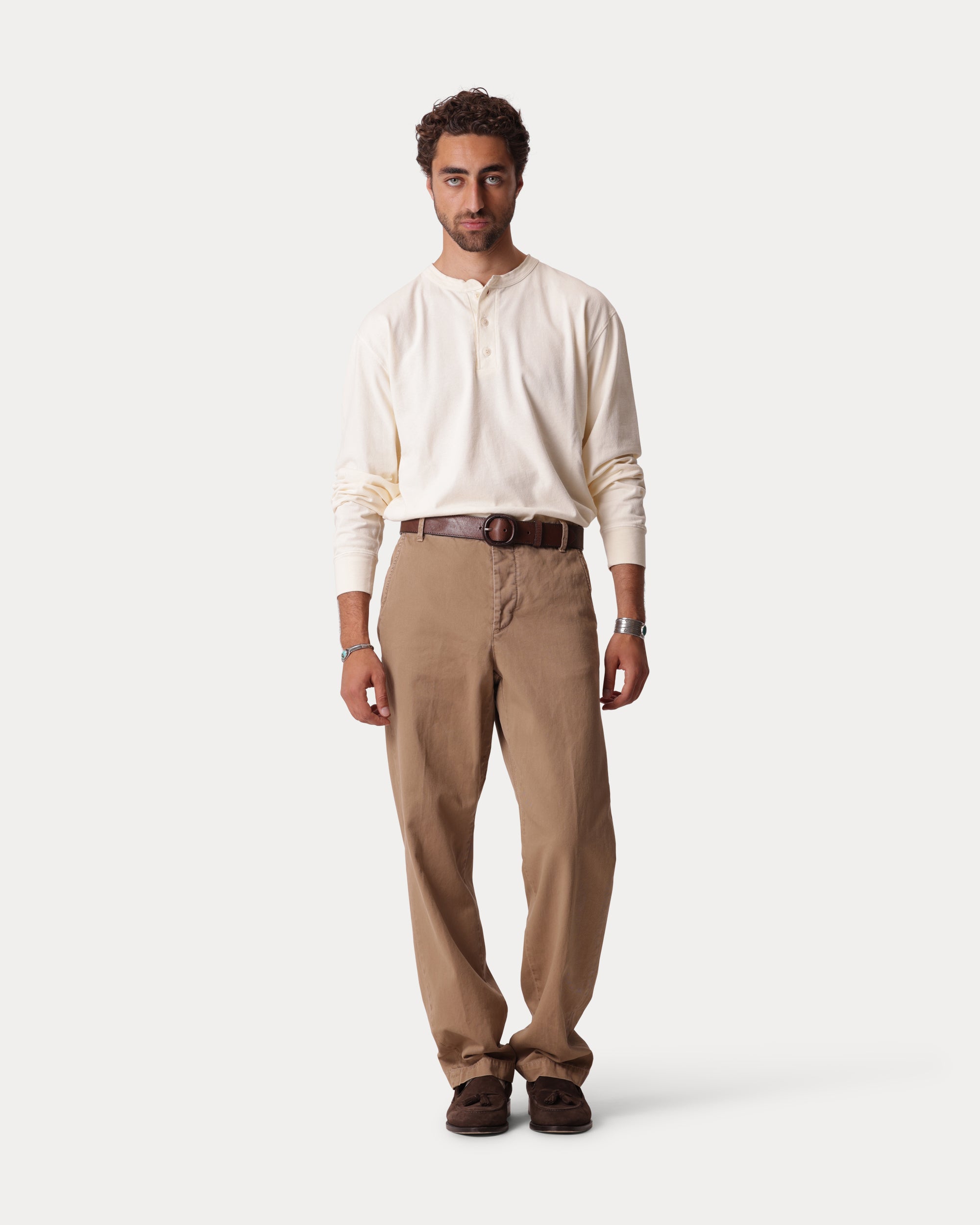 Bliss T-shirt Serafino in Cotone Manica Lunga