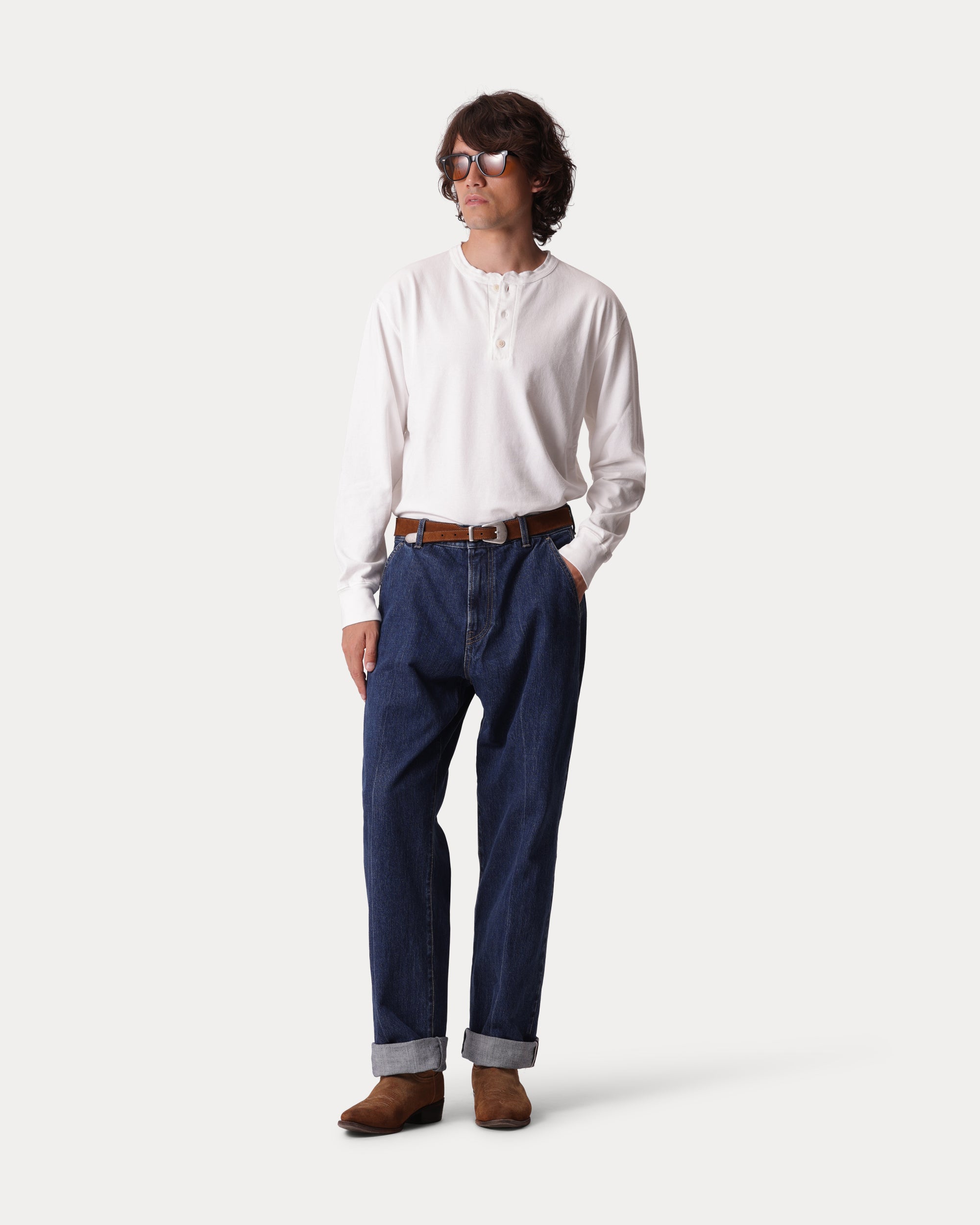 Bliss T-shirt Serafino in Cotone Manica Lunga