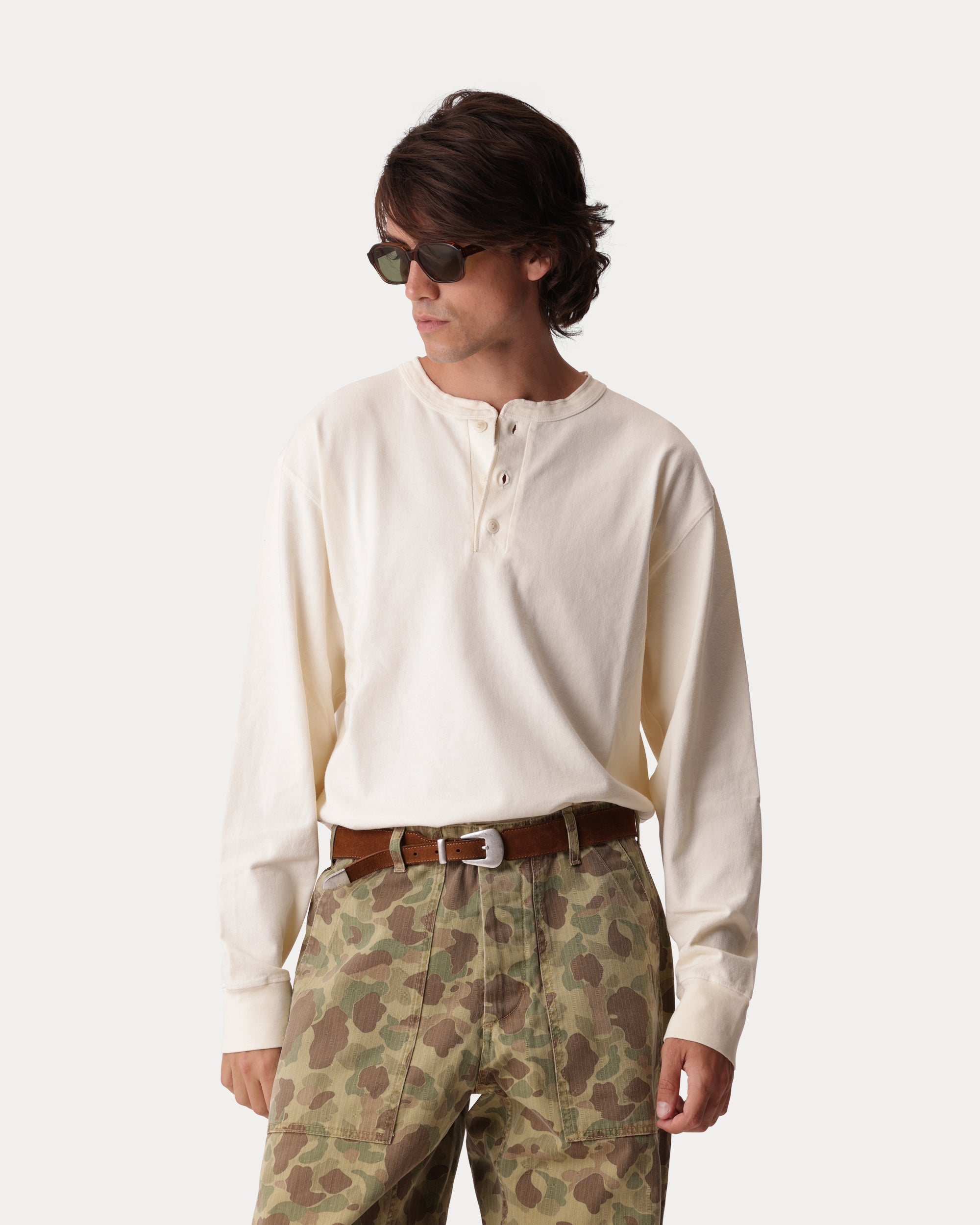 Bliss T-shirt Serafino in Cotone Manica Lunga