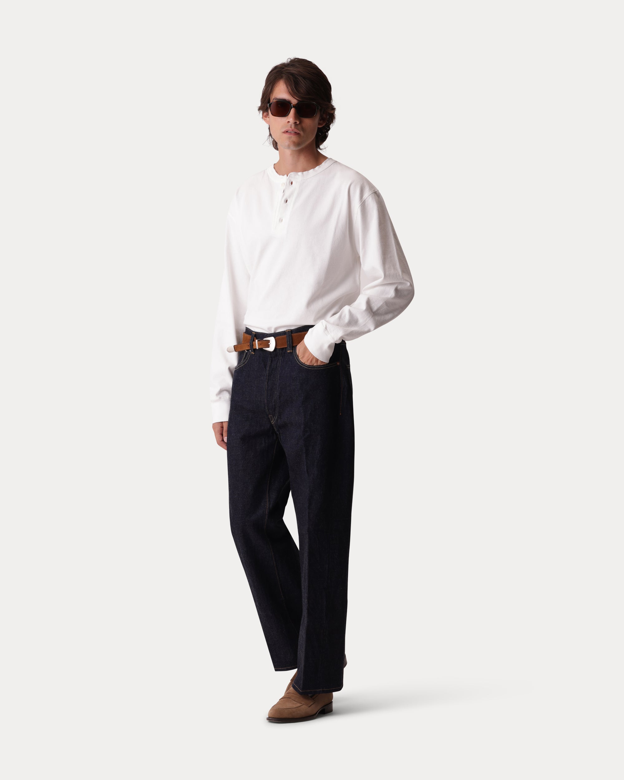 Bliss T-shirt Serafino in Cotone Manica Lunga