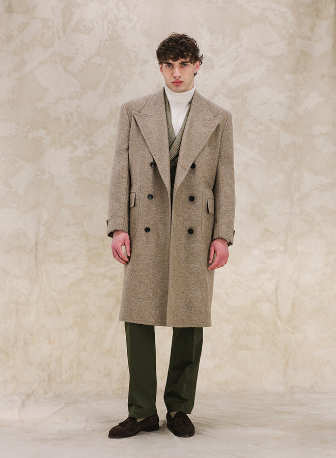 Bogart Cappotto Doppiopetto In Herringbone di Lana