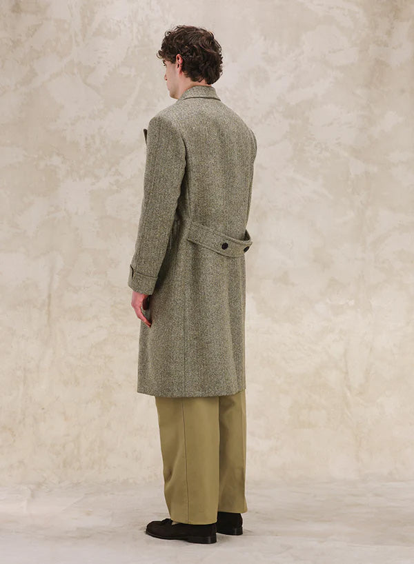 Bogart Double-Breasted Wool Herringbone Coat
