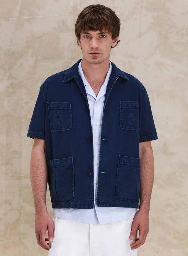 Bohem Camicia In Denim Manica Corta