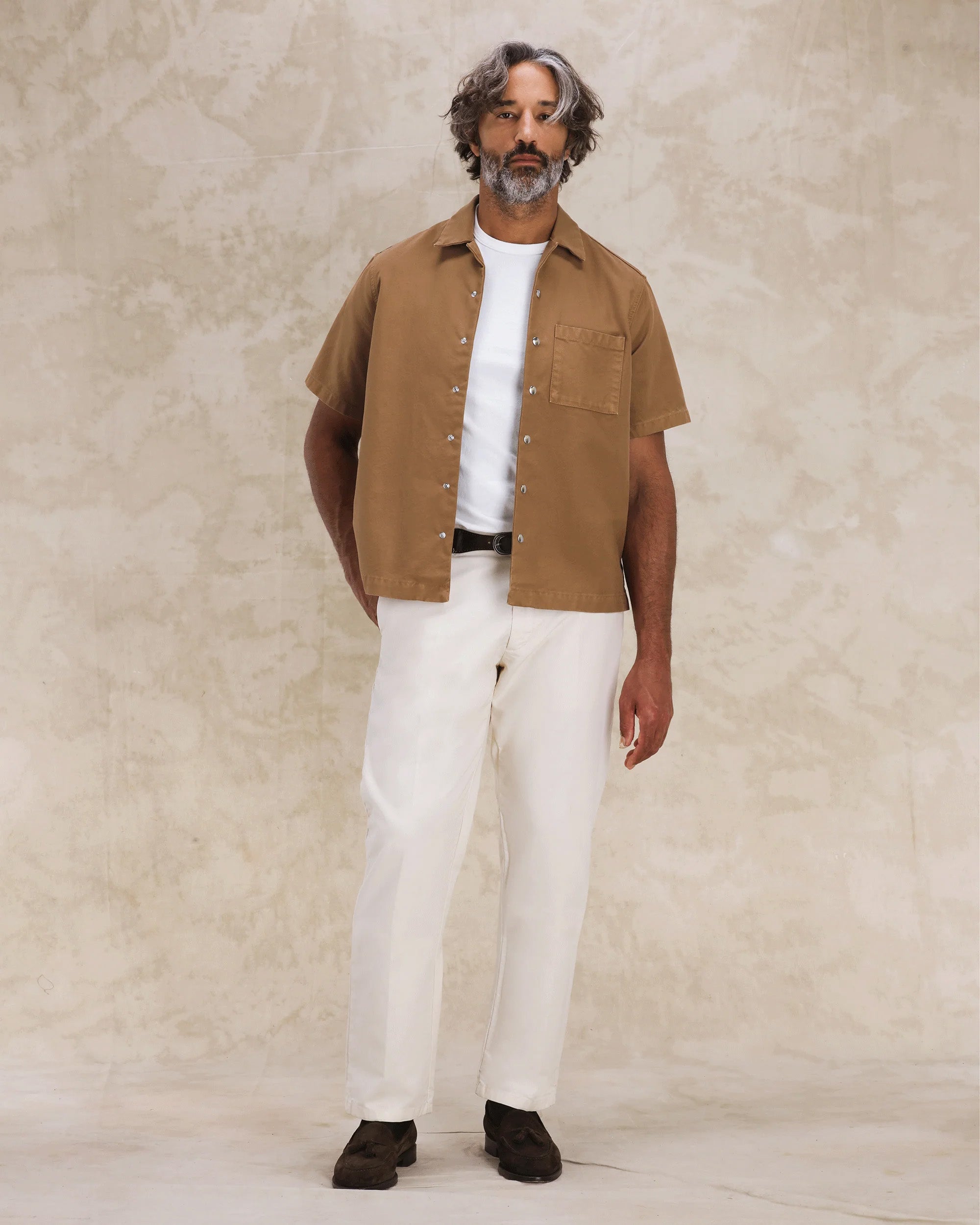 Bowling Camicia In Cotone Manica Corta