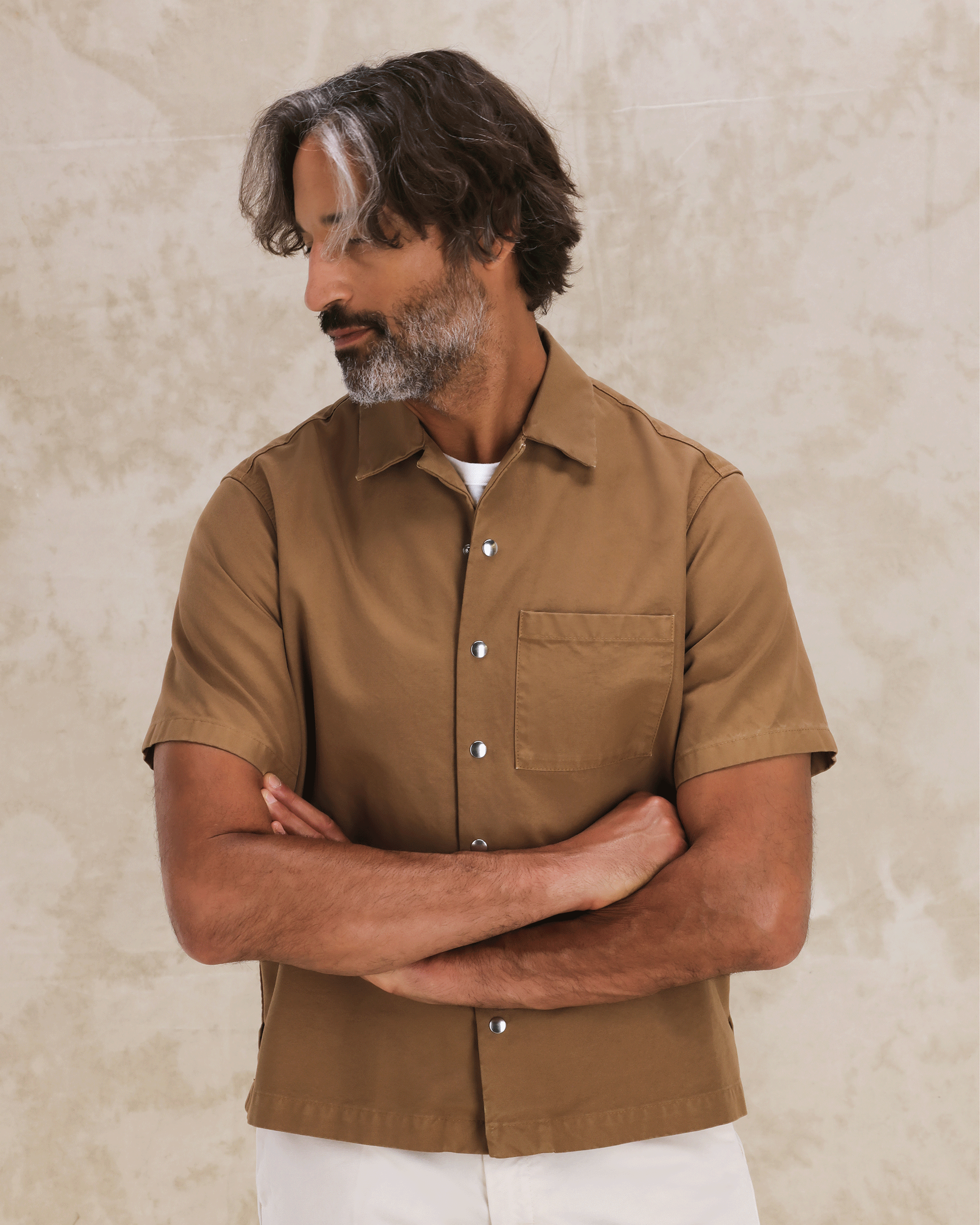 Bowling Camicia In Cotone Manica Corta