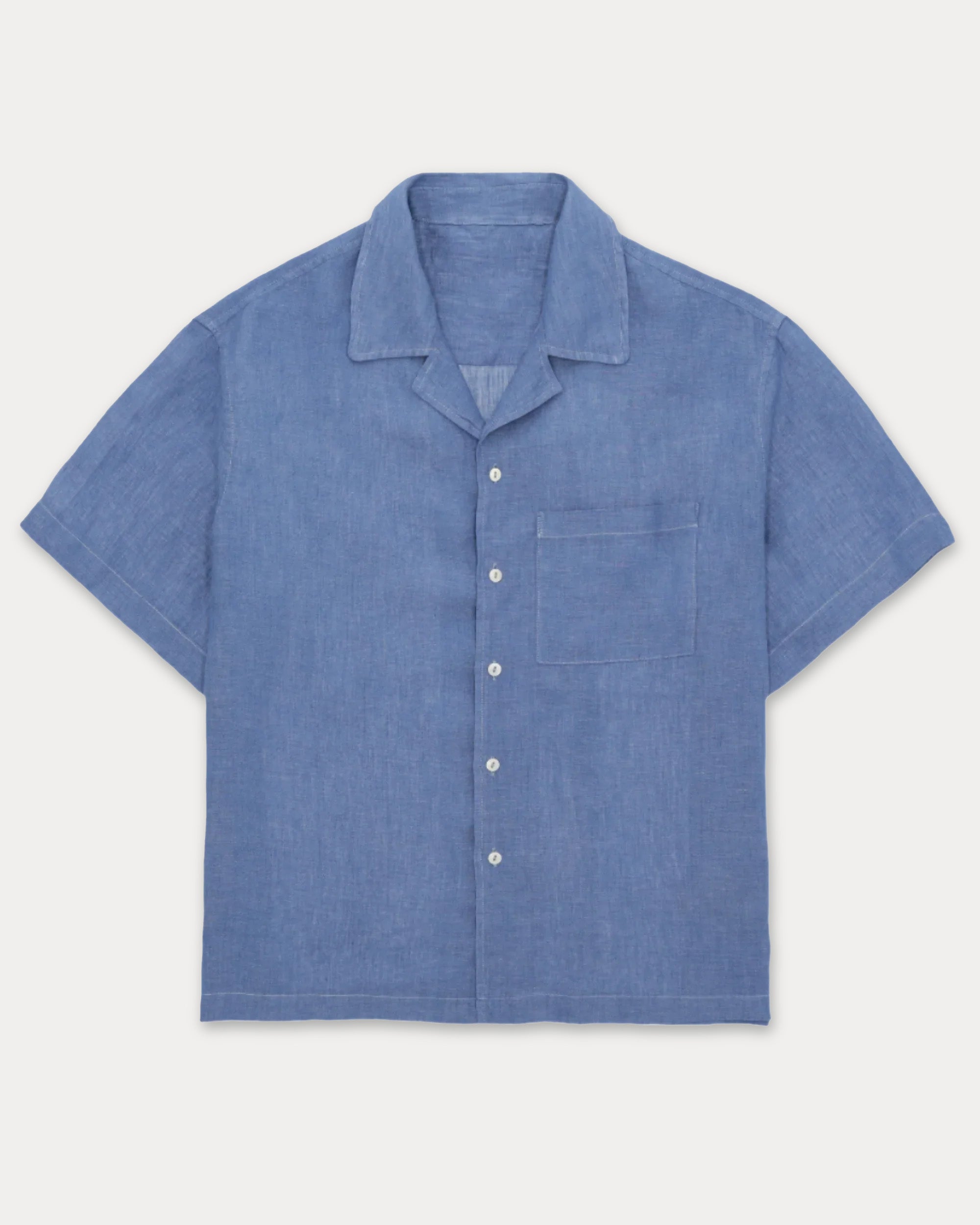 Bowling Camicia In Lino Manica Corta