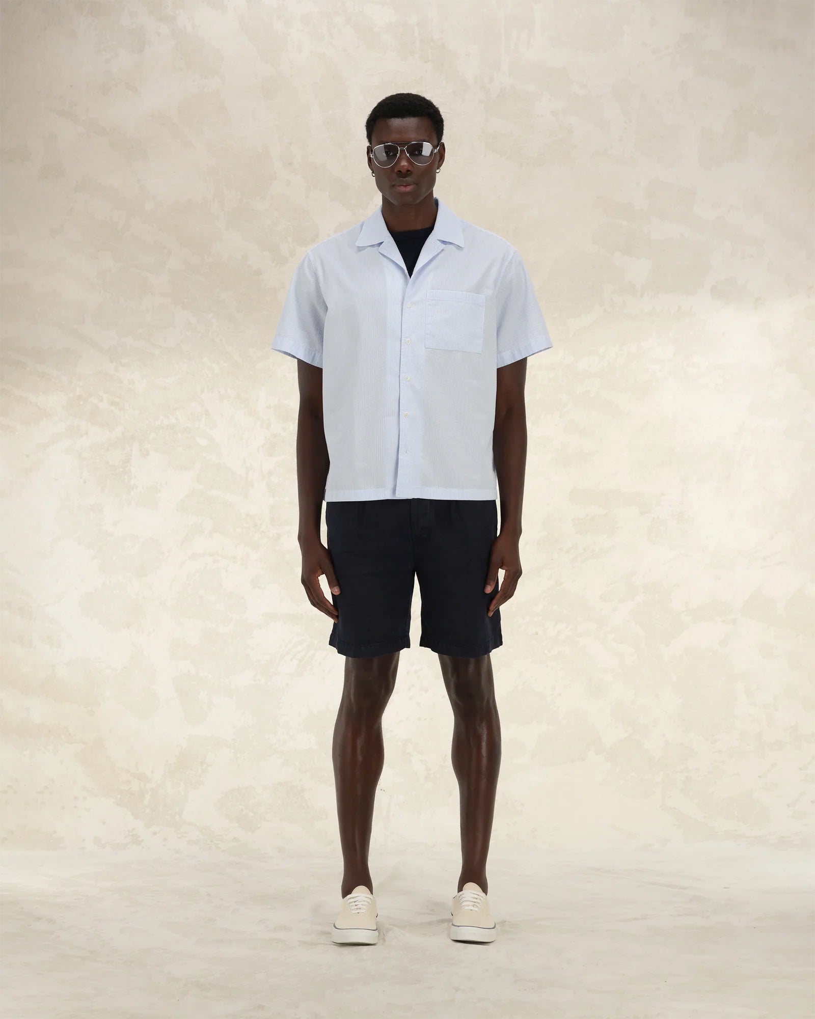 Bowling Camicia In Cotone Manica Corta