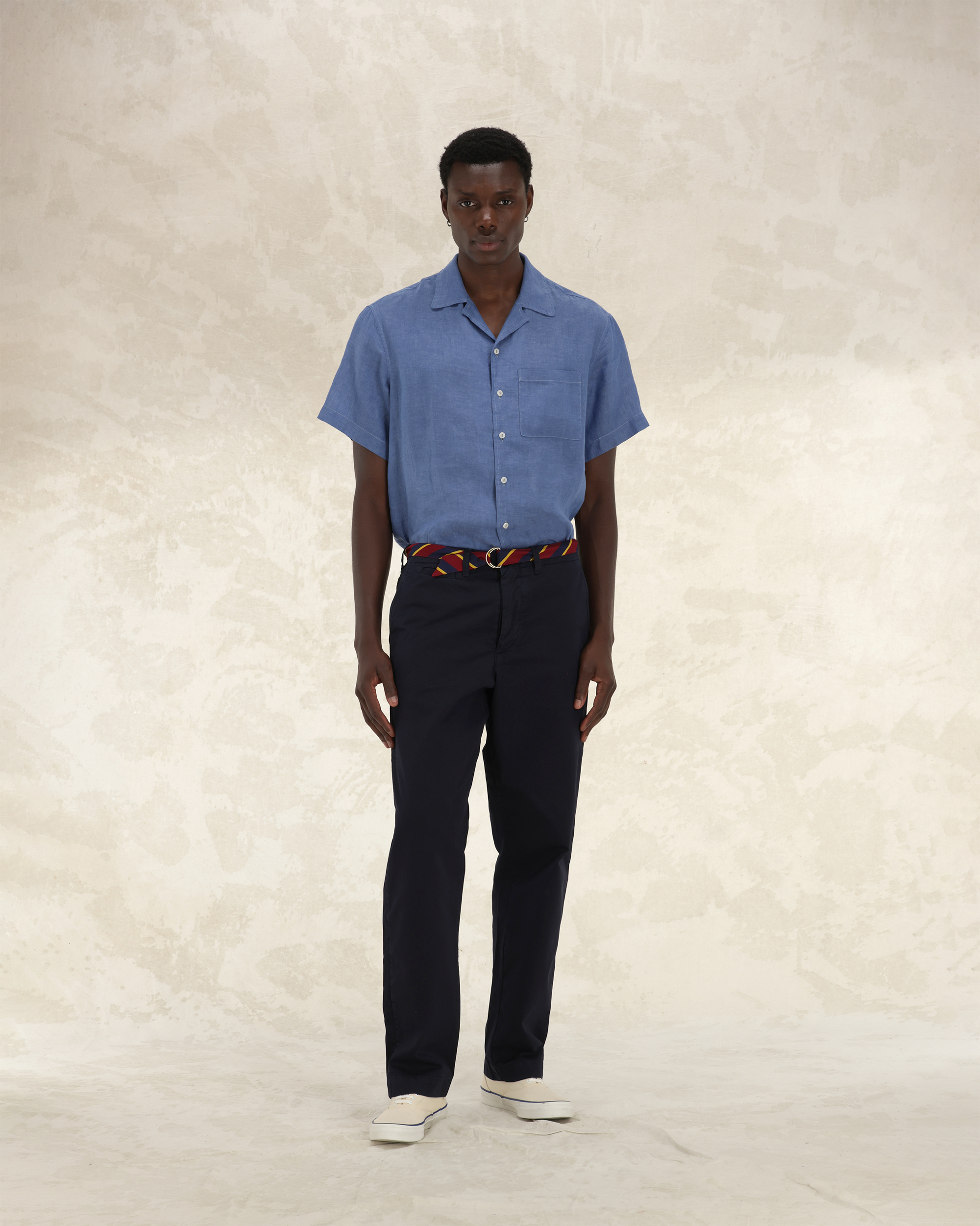 Bowling Camicia In Lino Manica Corta