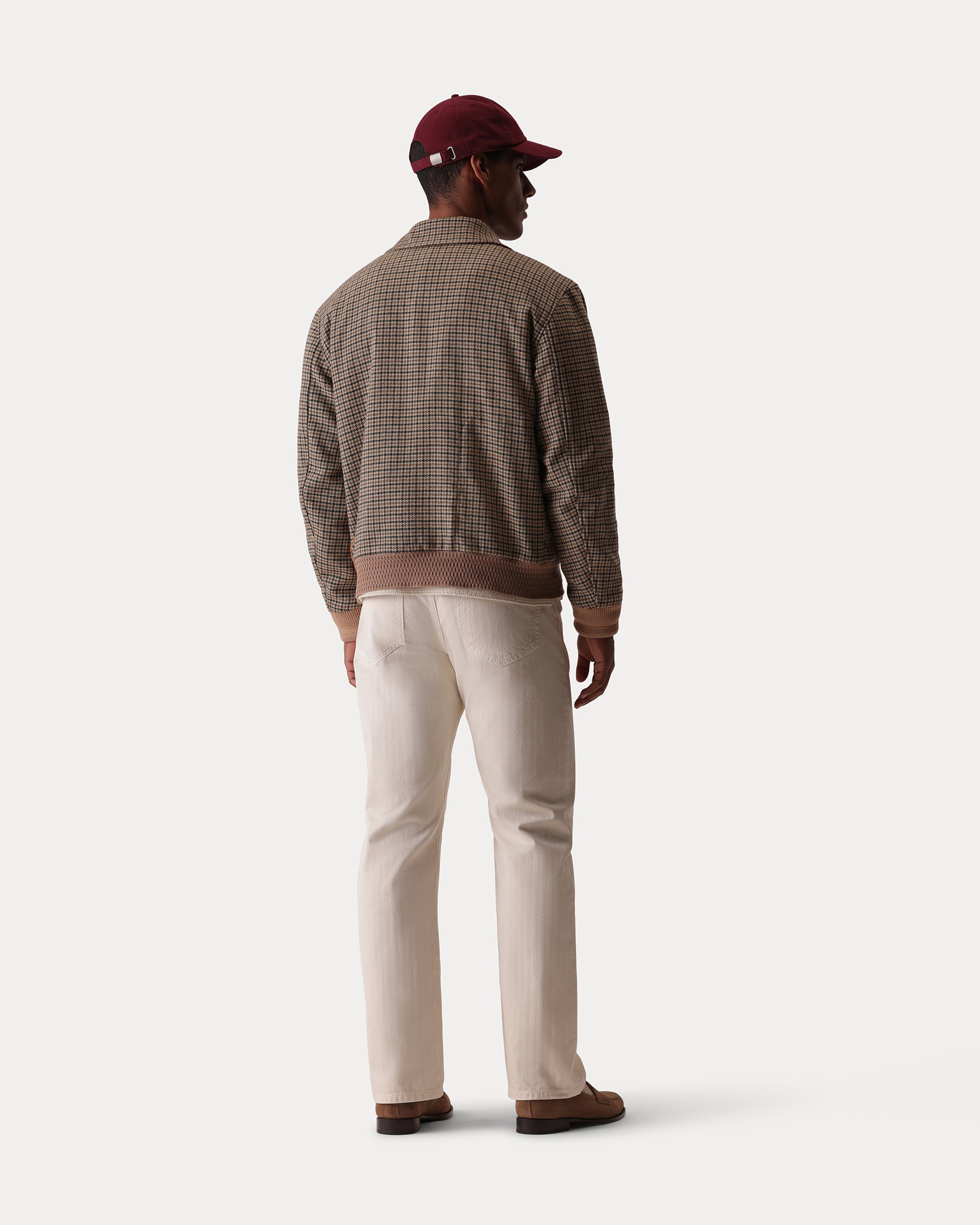 Cambridge Bomber in Merino Wool and Leather