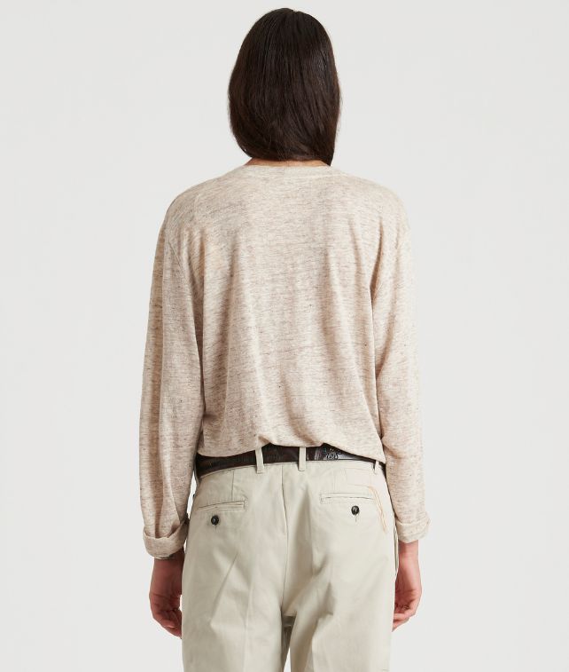 Cara T-Shirt Manica Lunga in Lino Melange