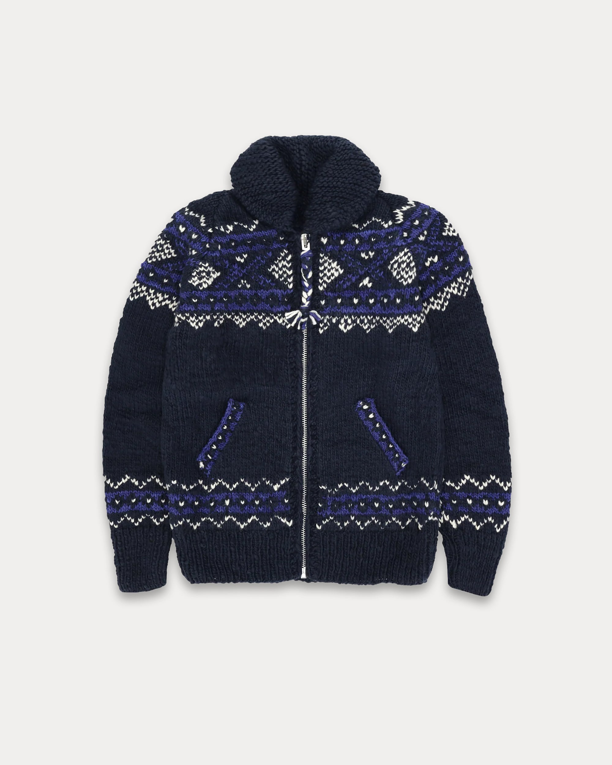 Chamula Merino Wool Fair Isle Zipper Cardigan