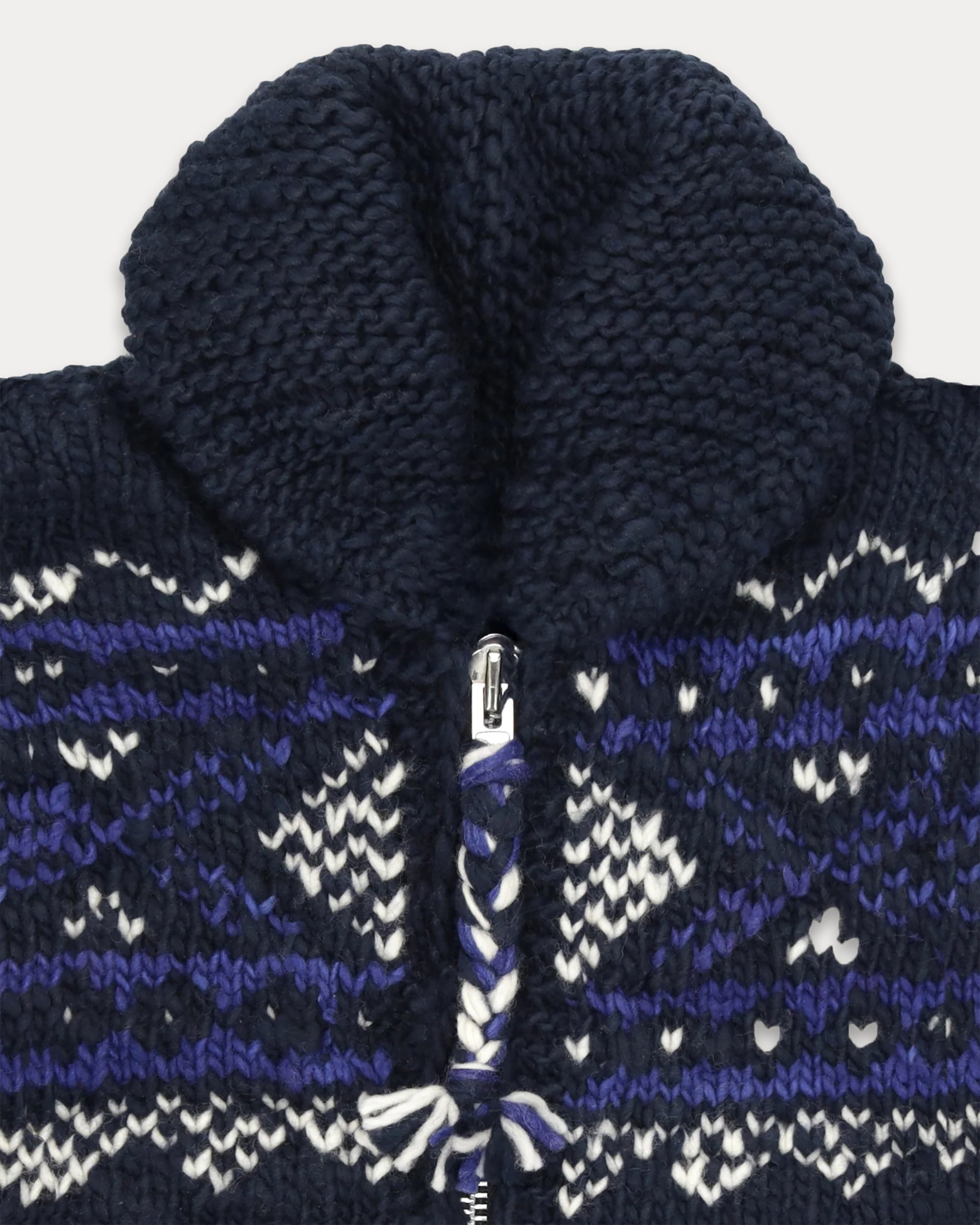Chamula Merino Wool Fair Isle Zipper Cardigan