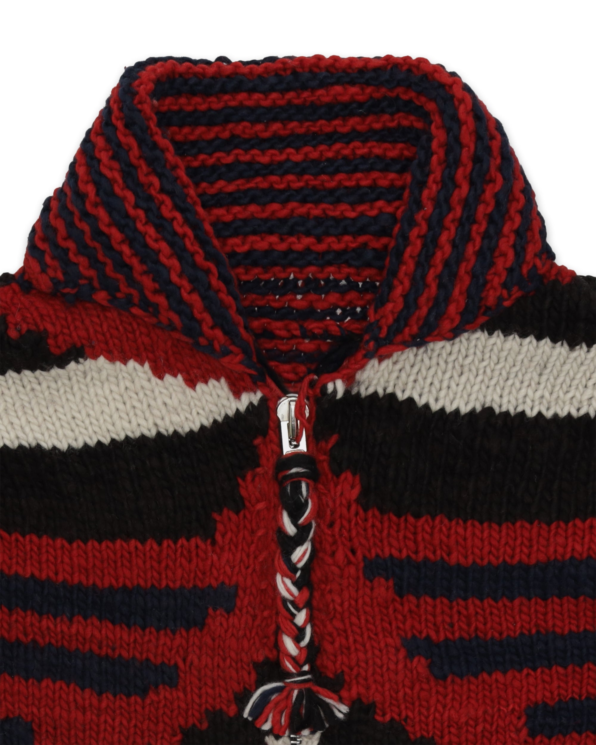 Chamula Merino Wool Diamond Zipper Cardigan
