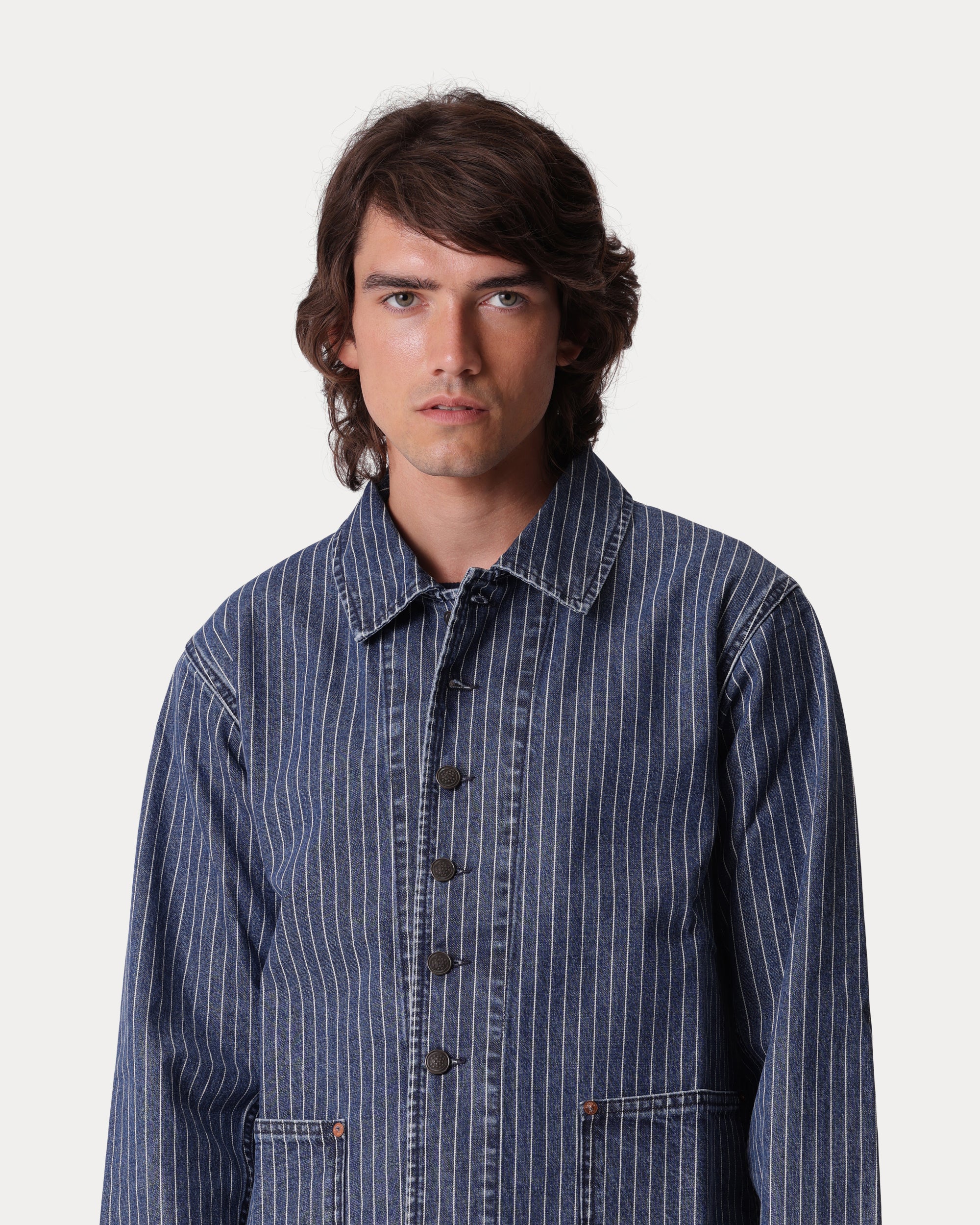 Clays Pinstripe Denim Jacket