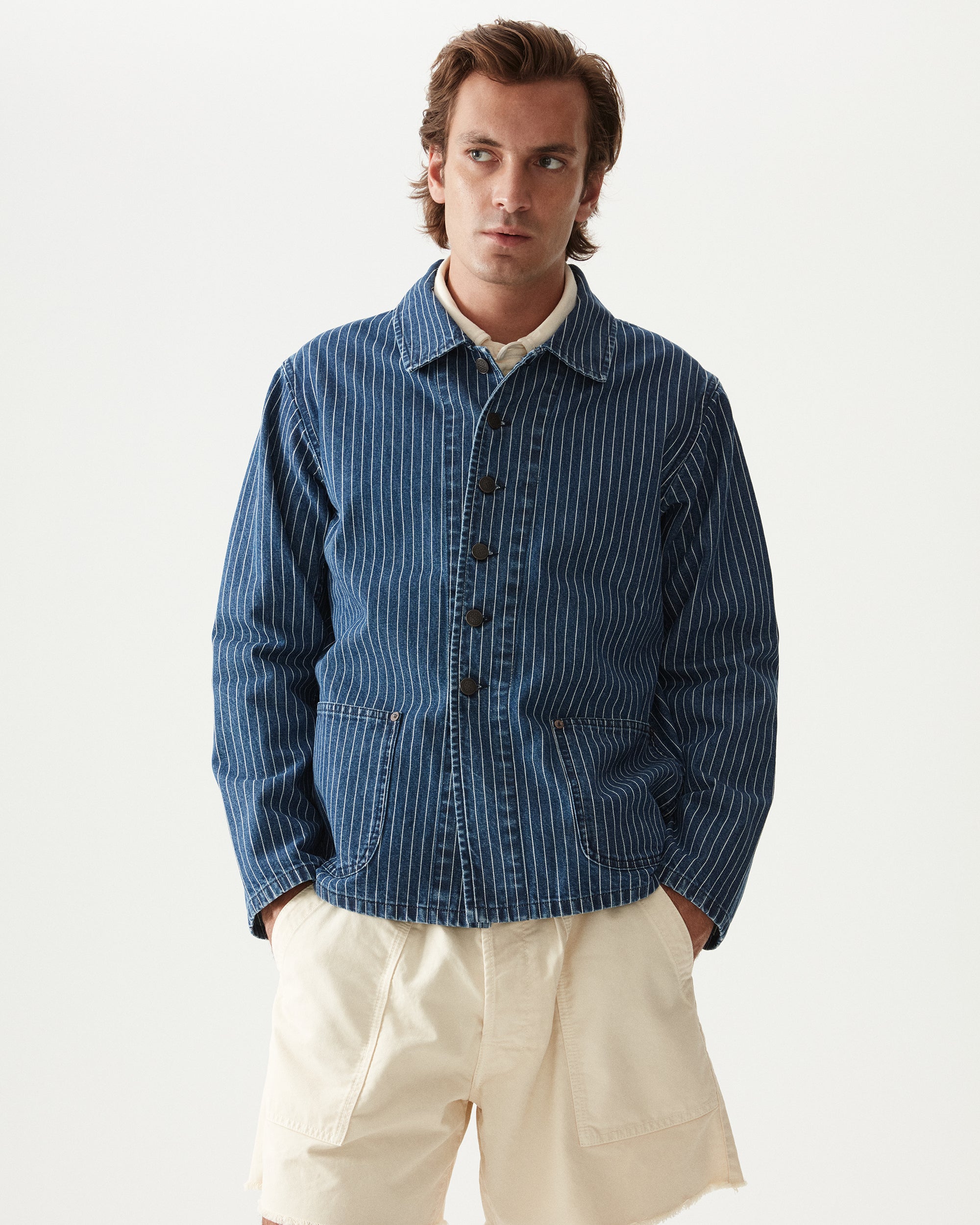 Clays Pinstripe Denim Jacket