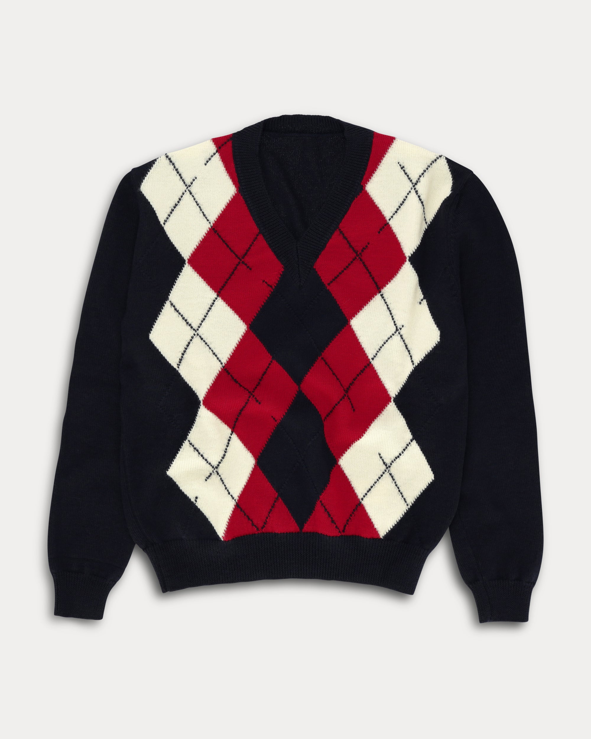 Cliff Wool Diamond Pattern Jumper