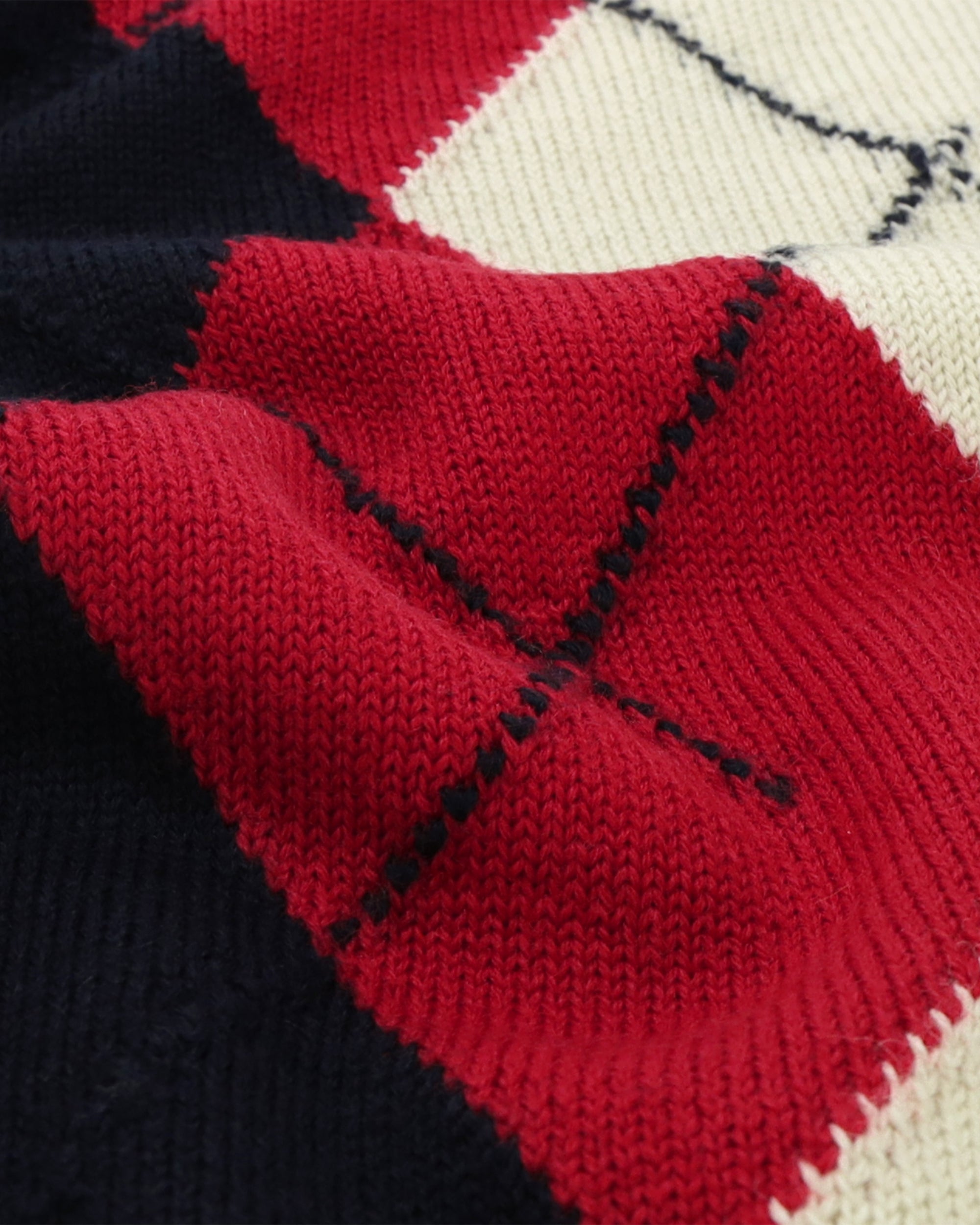 Cliff Wool Diamond Pattern Jumper